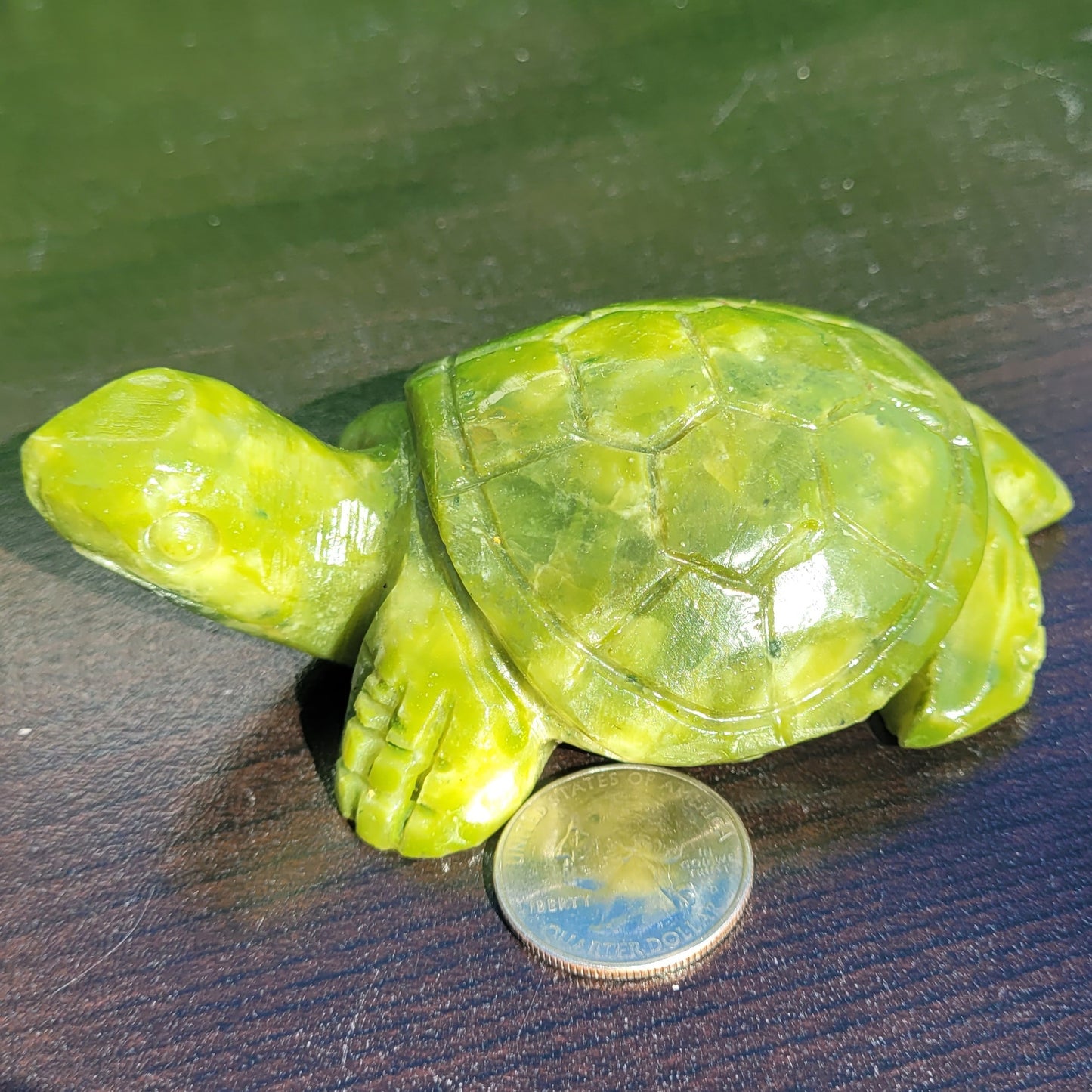 Large Green Jade Crystal Turtle