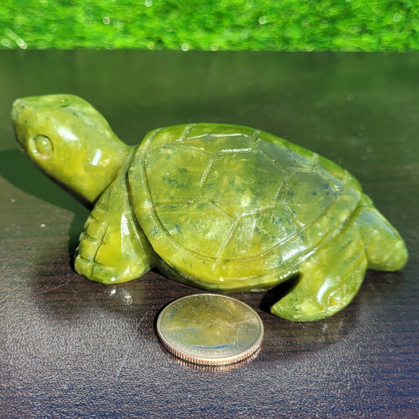 Large Green Jade Crystal Turtle