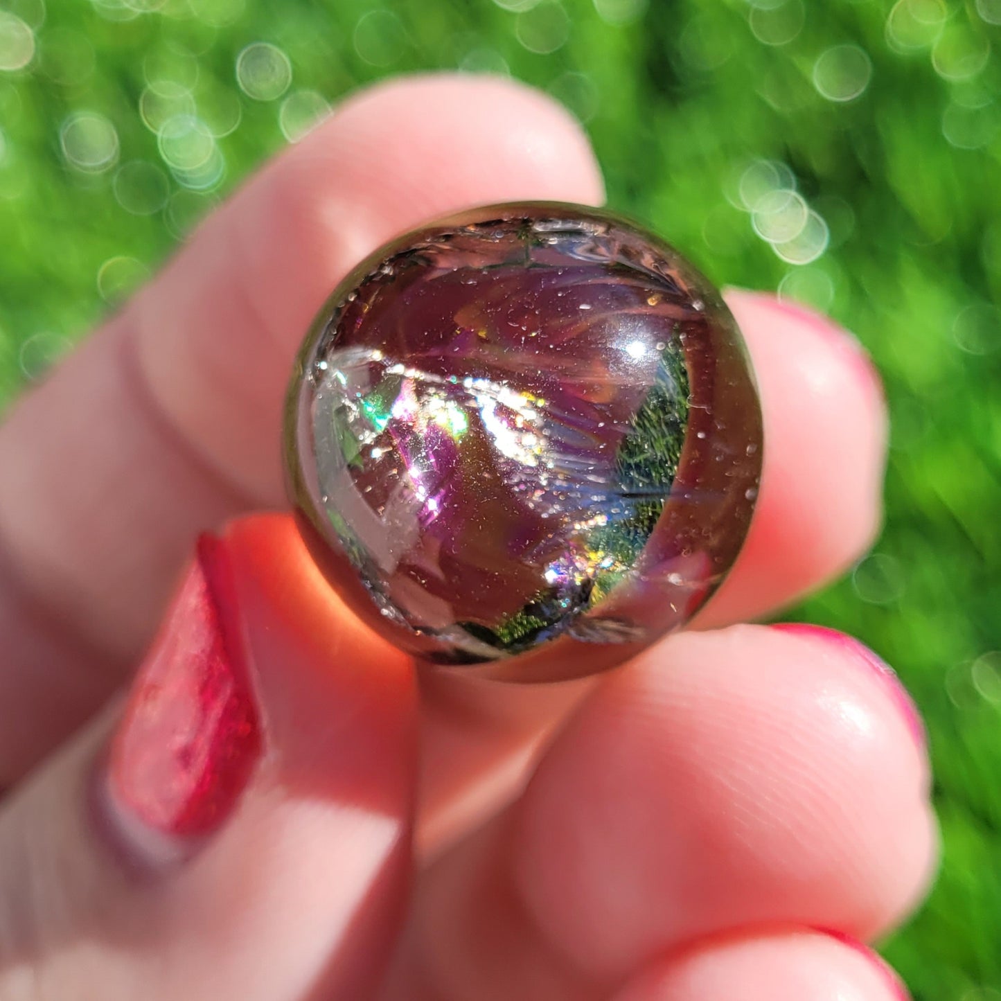 Smokey Quartz Mini Sphere with Rainbows, .6" to .8", 17mm to 20mm