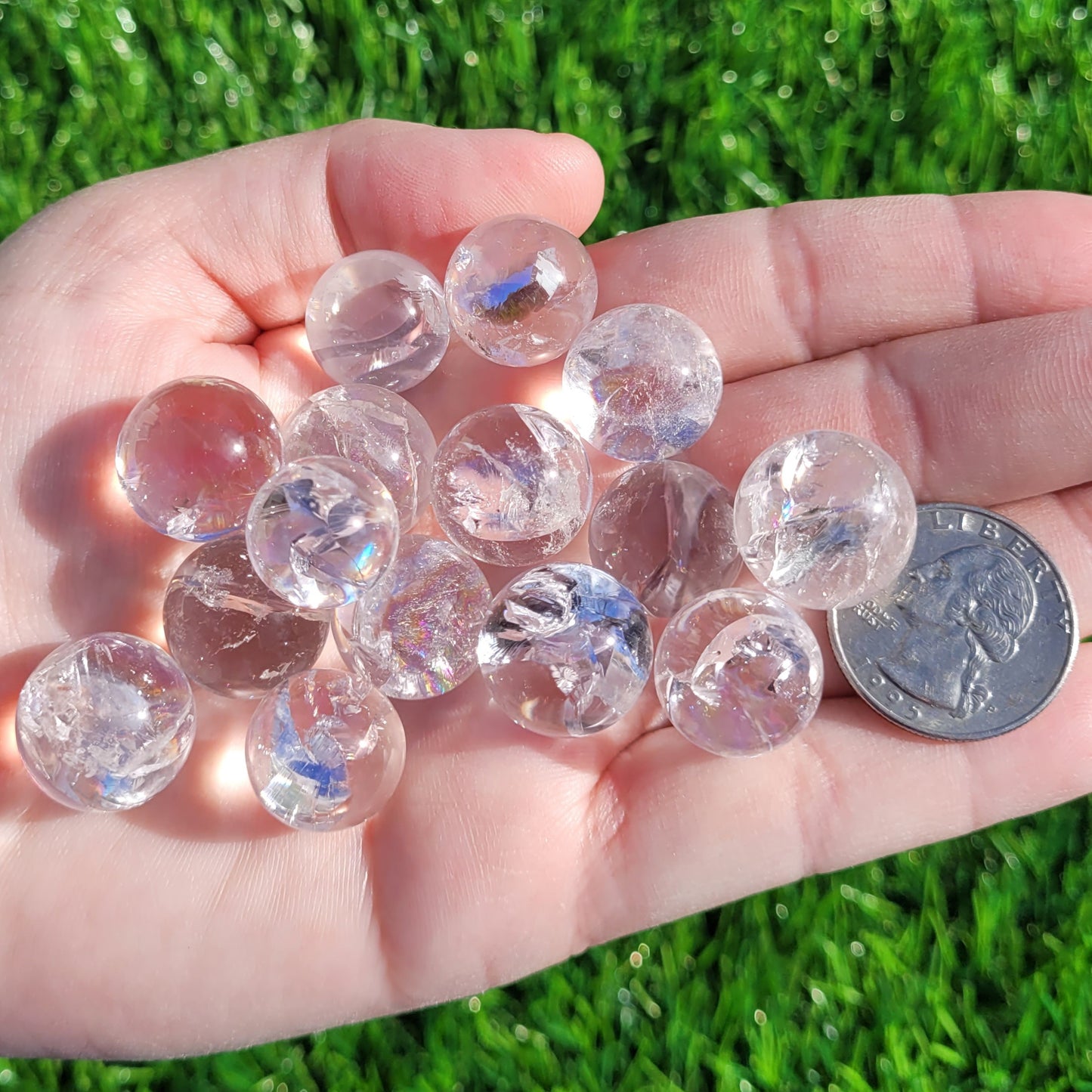 Clear Quartz Crystal Mini Spheres, 15mm to 17mm