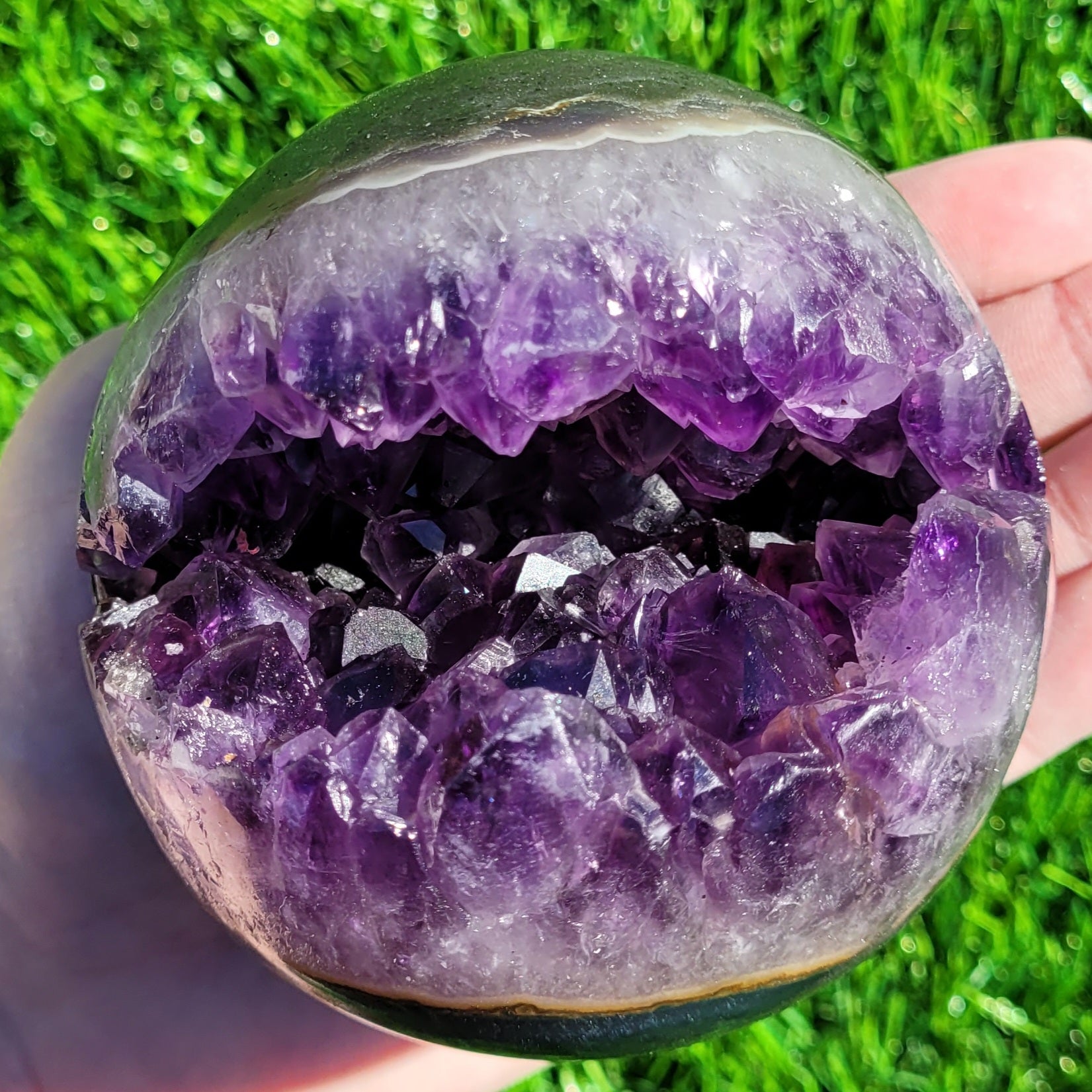 Amethyst Geode Crystal Sphere