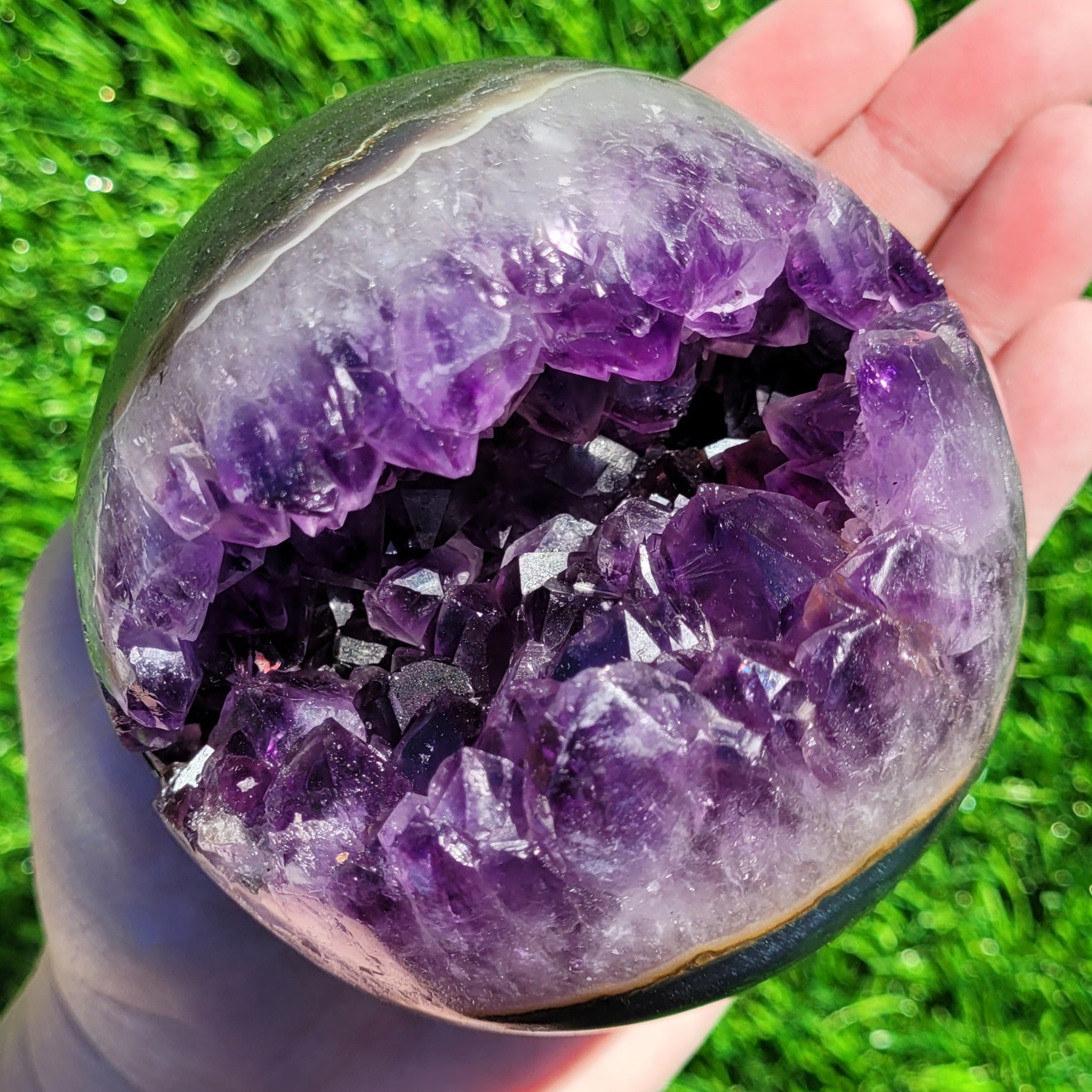 Amethyst Geode Crystal Sphere