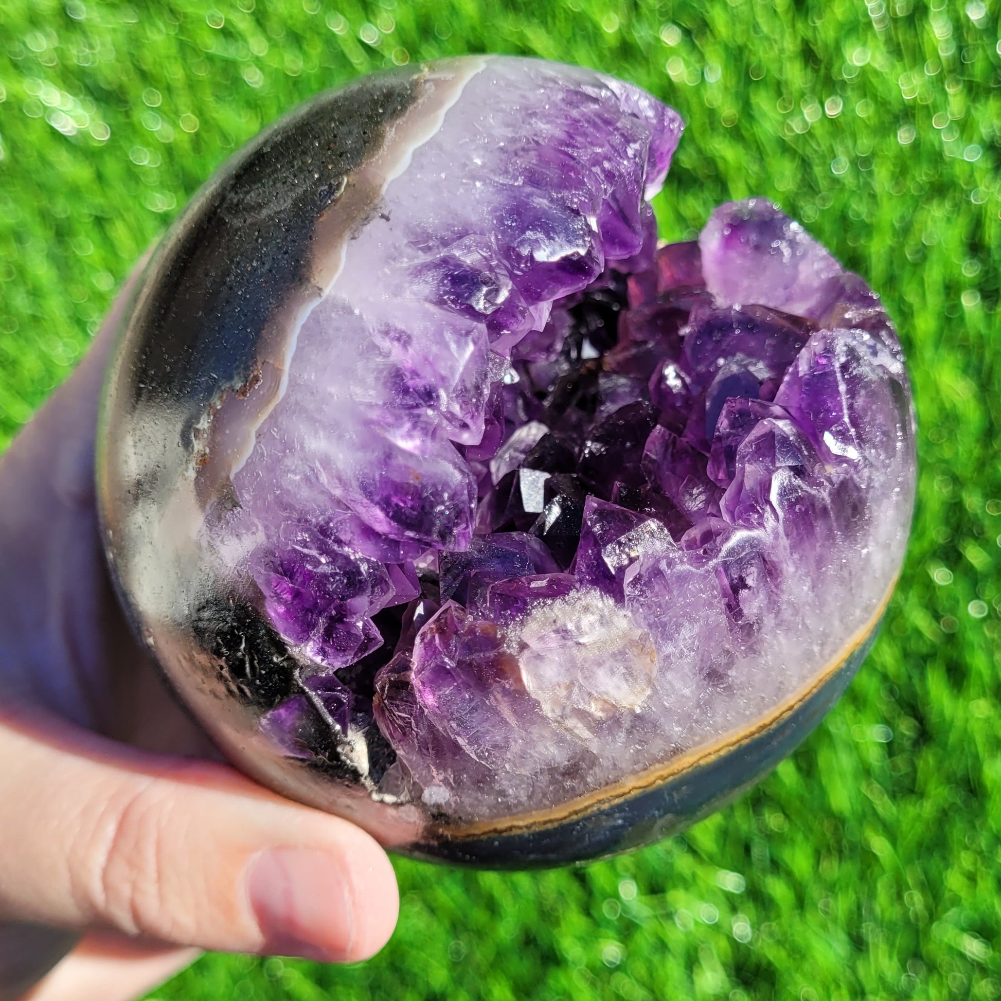 Amethyst Geode Crystal Sphere