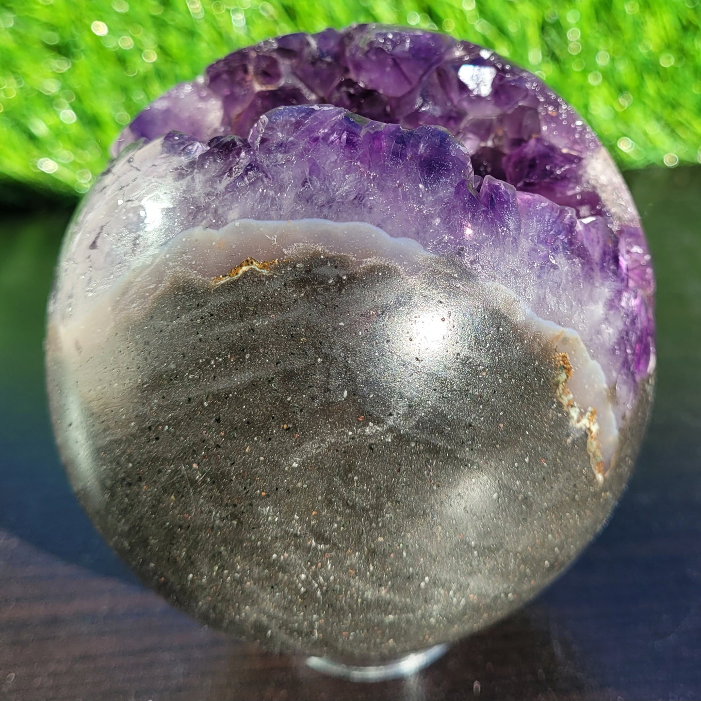 Druzy Amethyst Geode Crystal Sphere, 3.7", 981 Grams