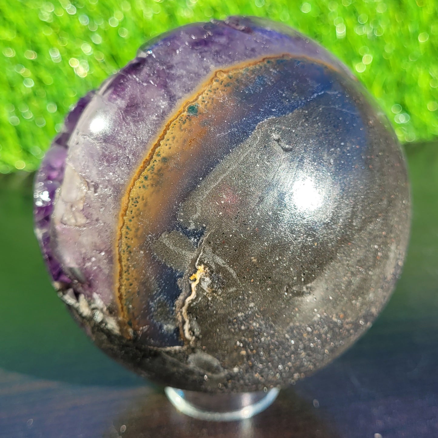 Druzy Amethyst Geode Crystal Sphere, 3.7", 981 Grams