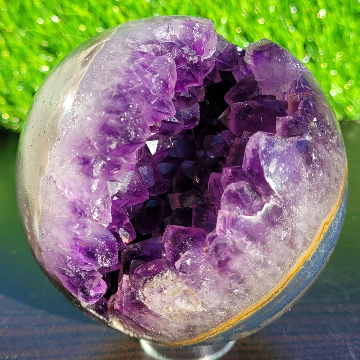 Druzy Amethyst Geode Crystal Sphere, 3.7", 981 Grams