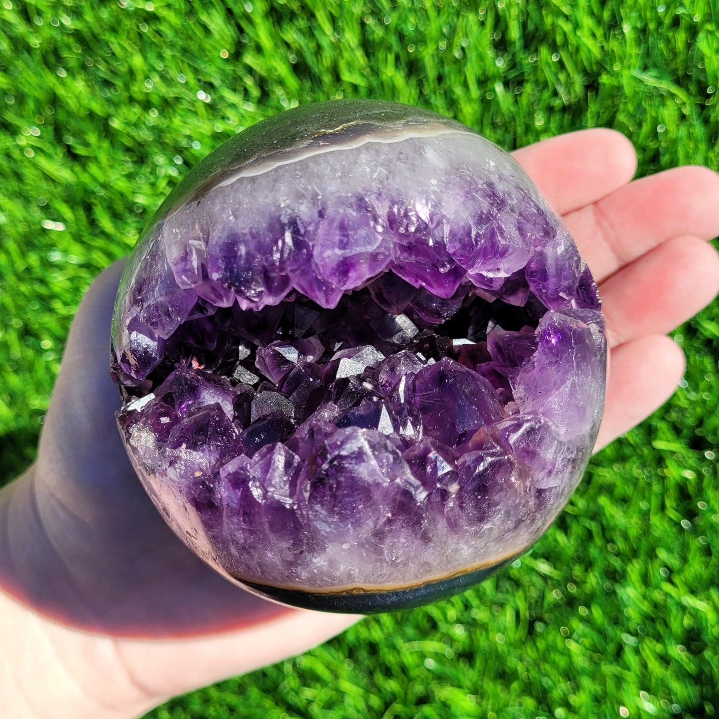 Amethyst Geode Crystal Sphere