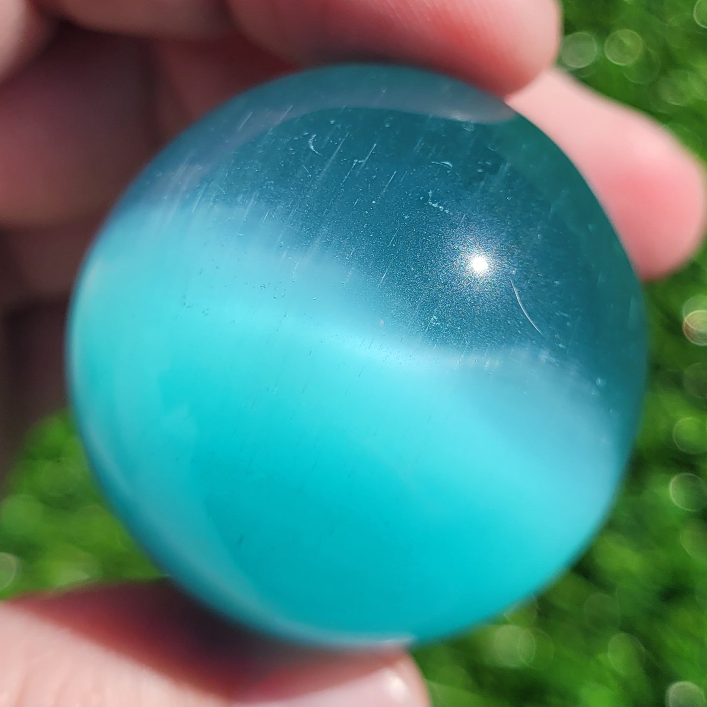 Cats Eye Spheres to Choose From in Teal or Blue 40mm 1.6"