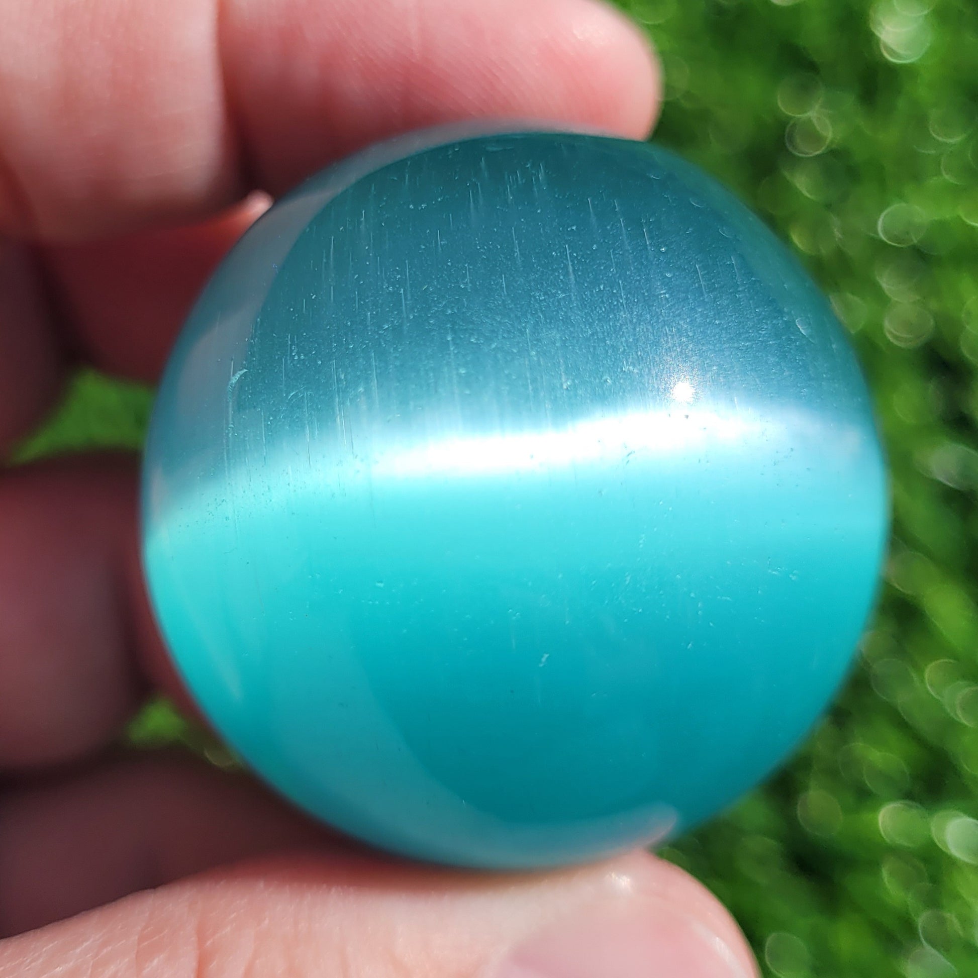 Teal Blue Cats Eye Sphere