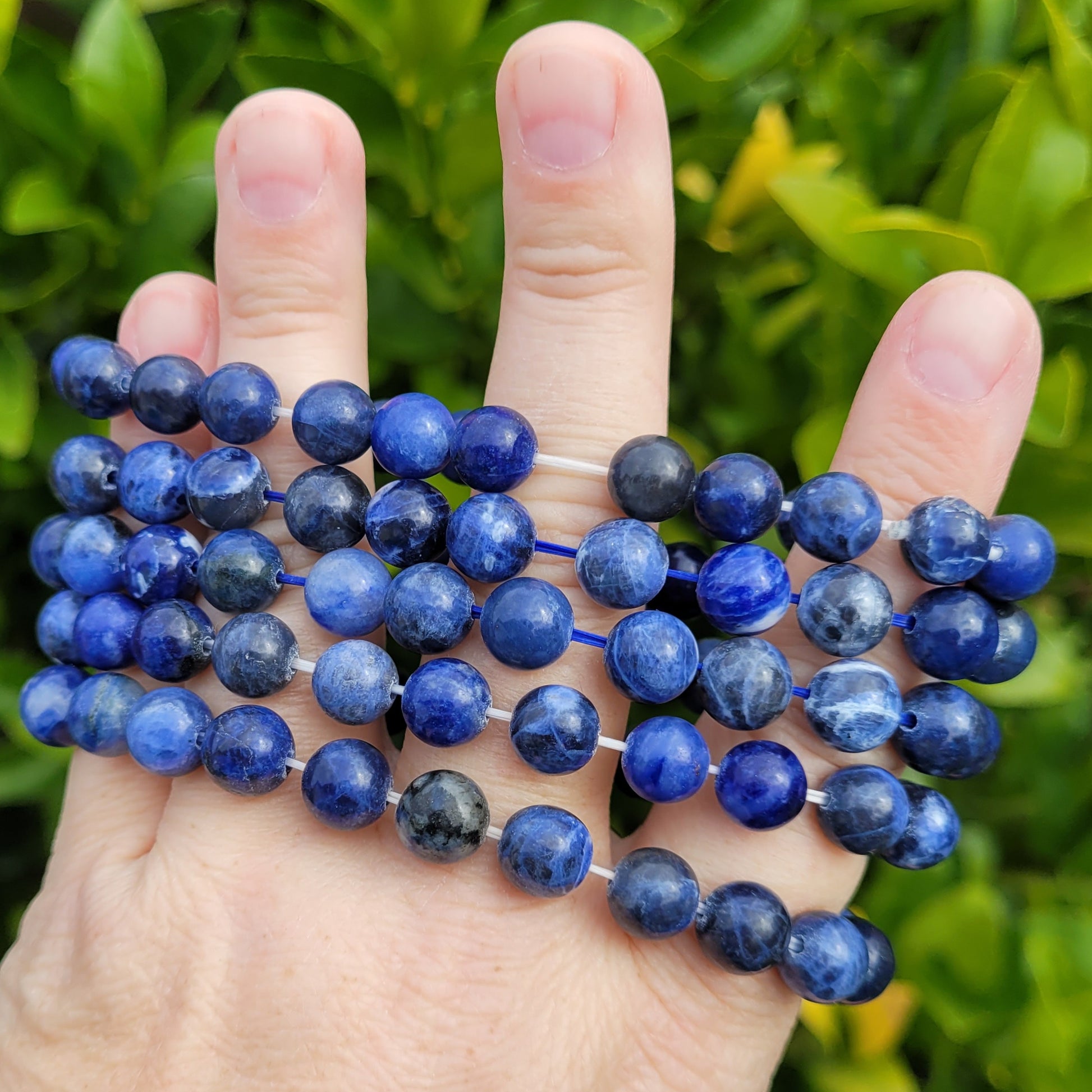 Dark blue Sodalite Round Crystal Beaded Stretch Bracelet, 8.5mmDark blue Sodalite Round Crystal Beaded Stretch Bracelet, 8.5mm