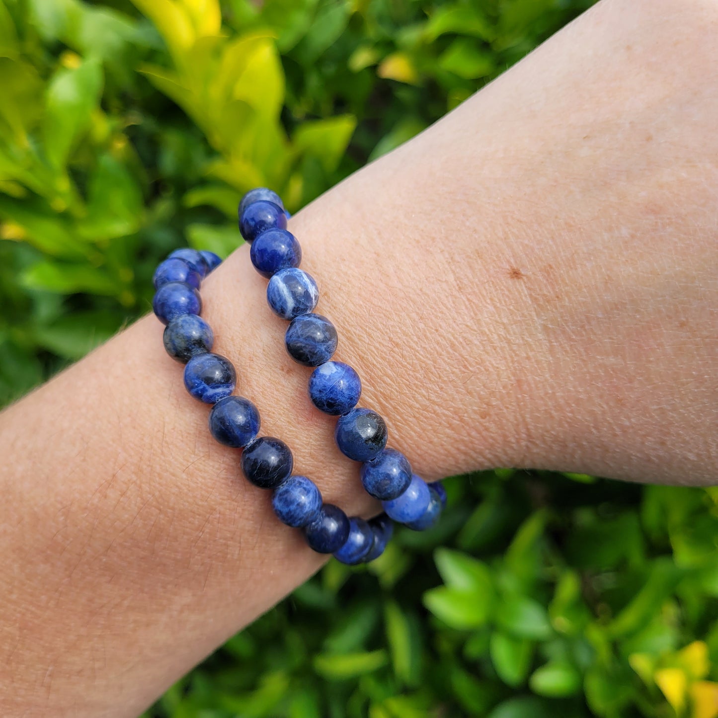 Sodalite Round Crystal Beaded Stretch Bracelet, 8.5mm