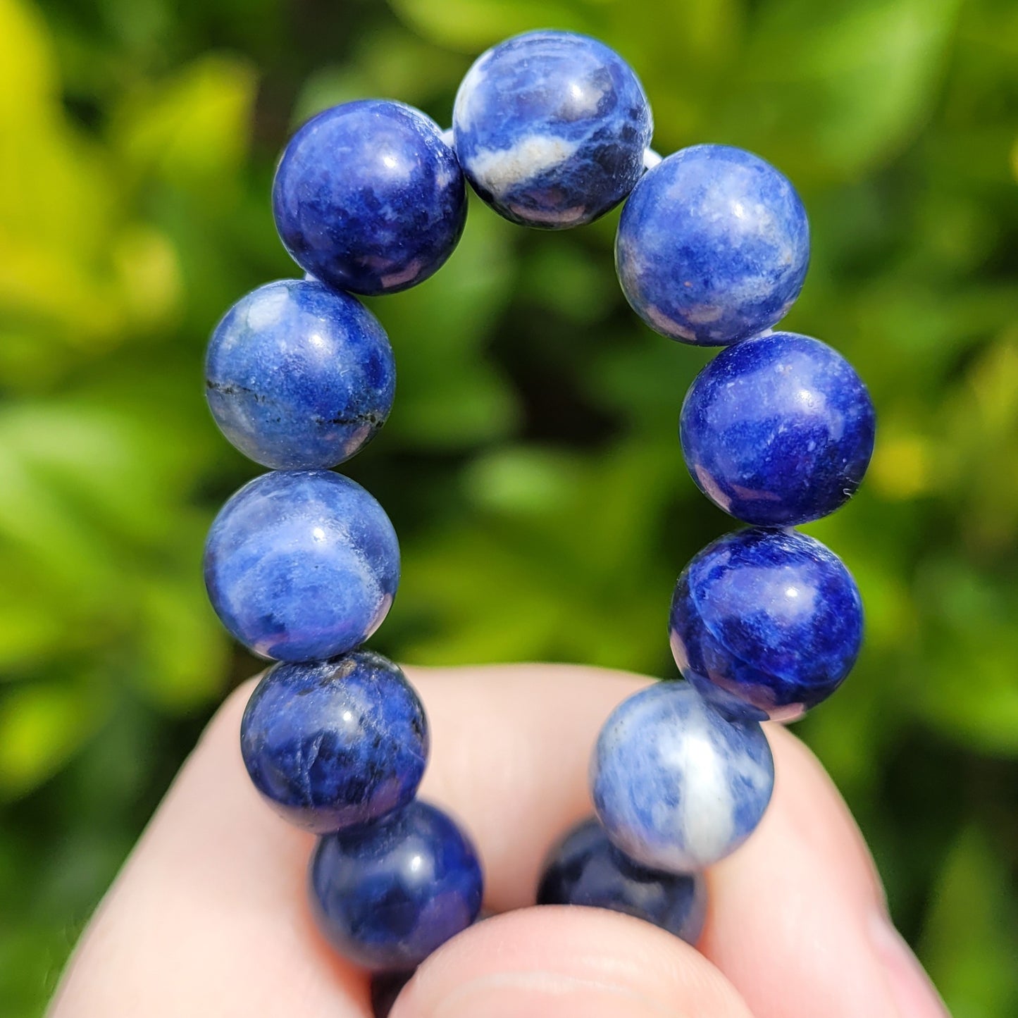 Sodalite Round Crystal Beaded Stretch Bracelet, 8.5mm