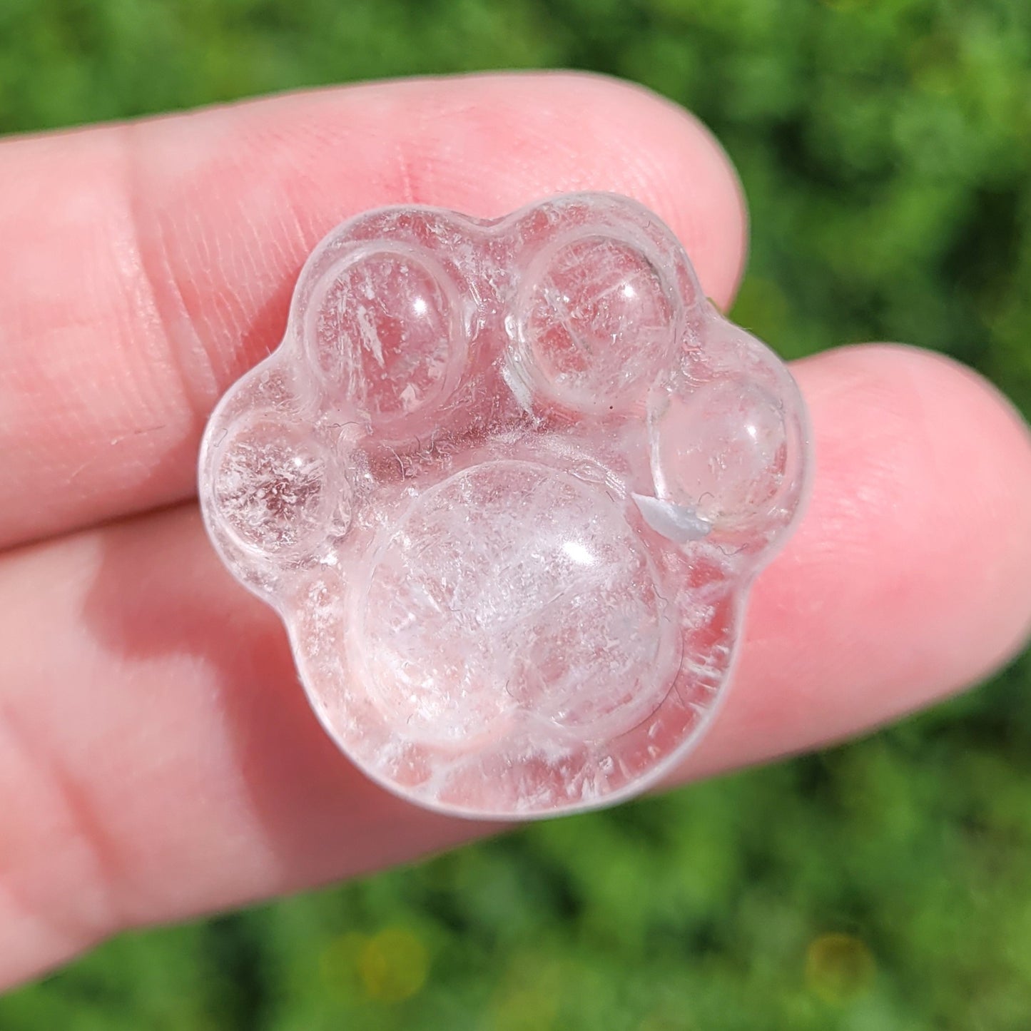 Paw Shaped Crystal in Fire Quartz, Clear Quartz, Amethyst, Amazonite or Flower Agate