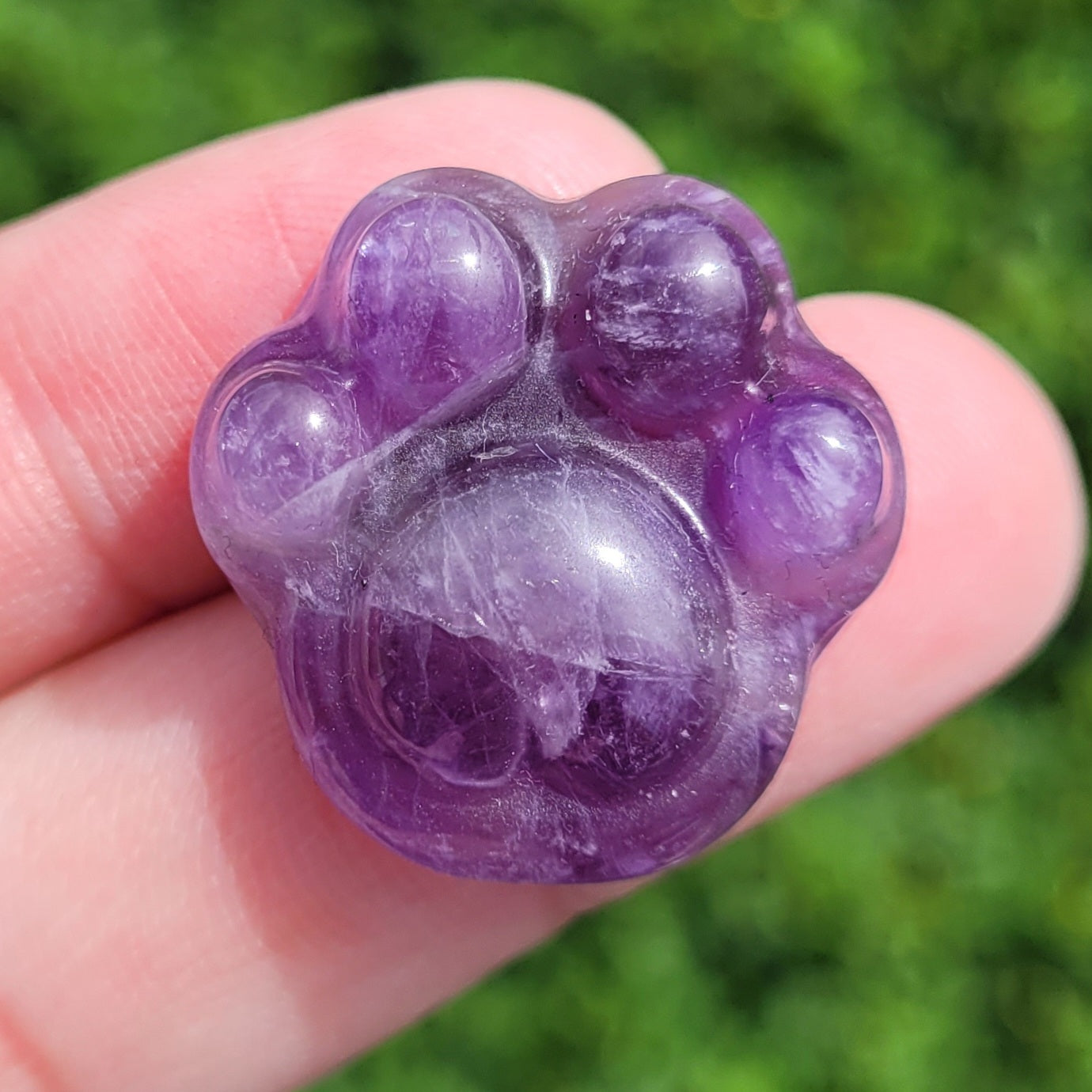 Amethyst crystal paw print 