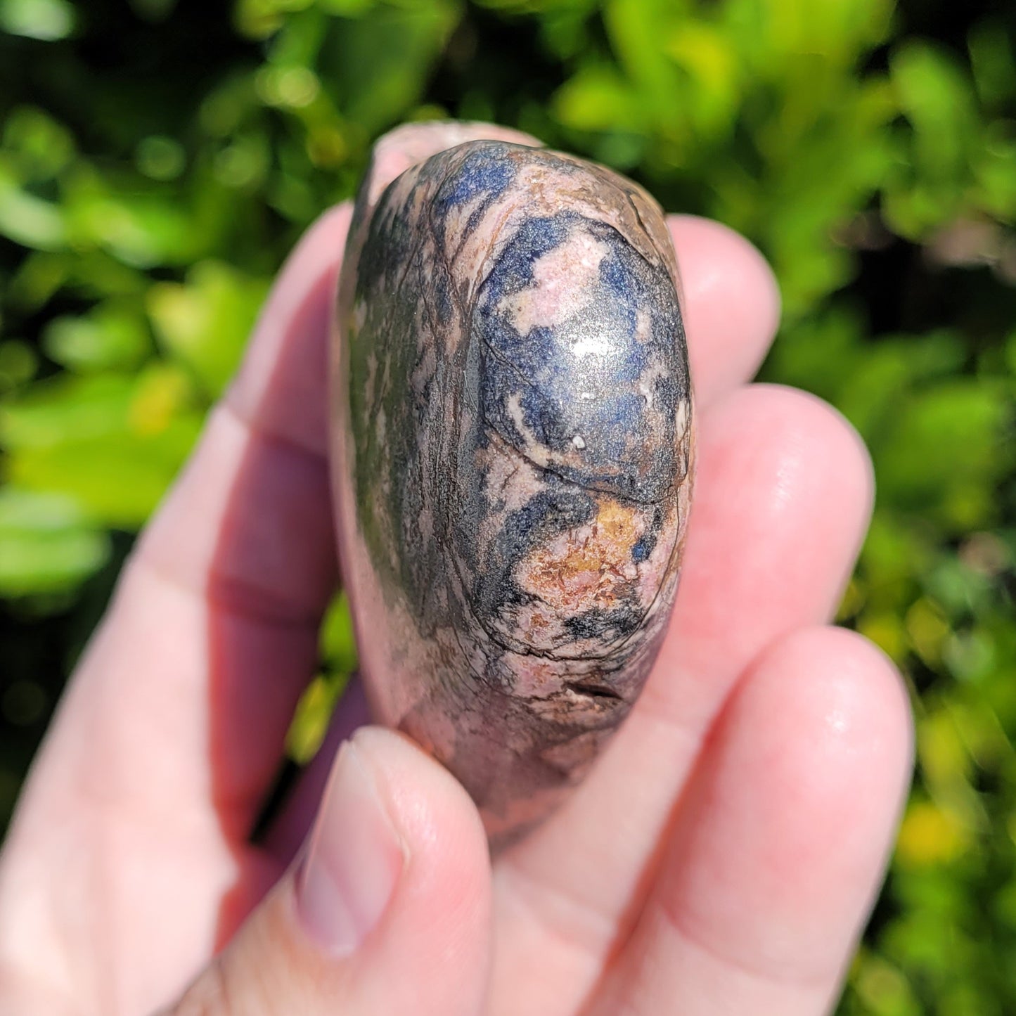 Rhodonite Heart Crystal, 2.5"x 2.3", 146 Grams