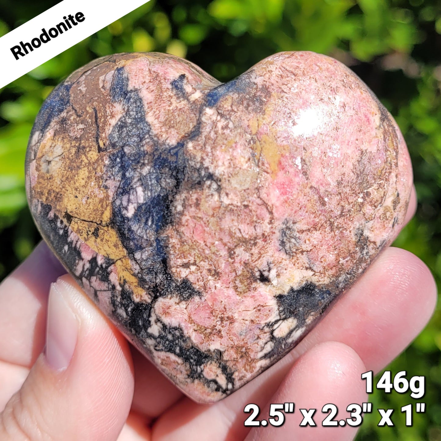 Rhodonite Heart Crystal