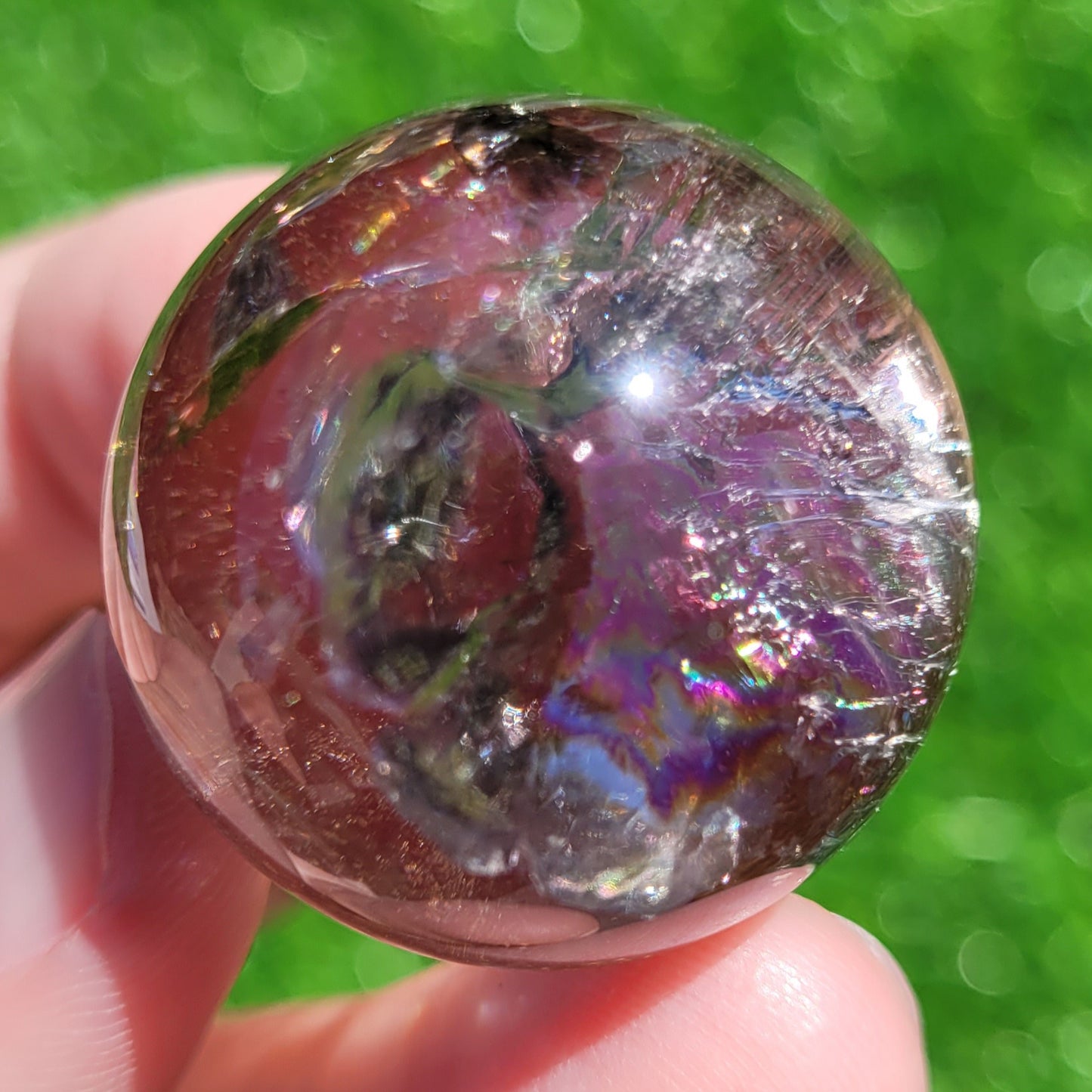 Smokey Quartz Mini Sphere with Rainbows, 1.1" to 1.2", 28mm to 29mm