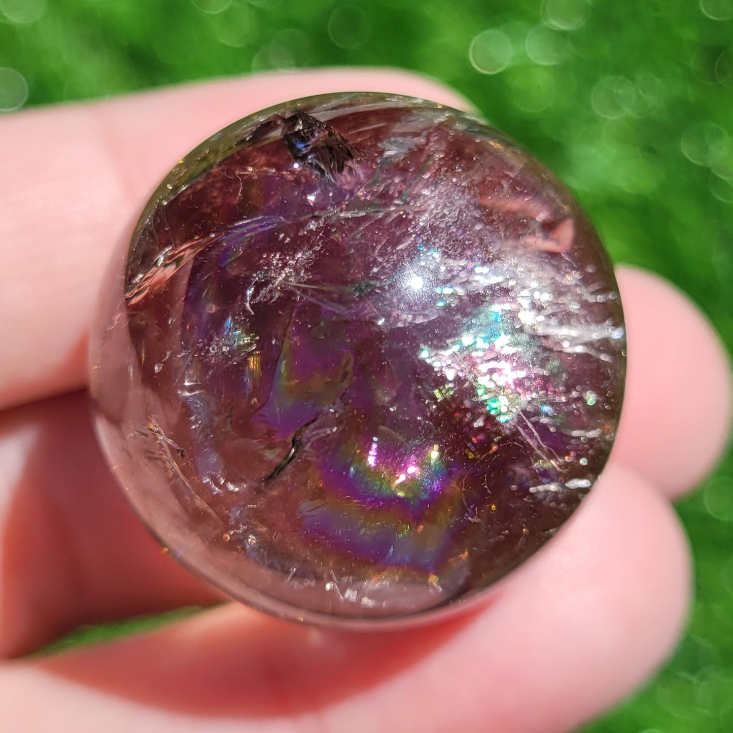 Smokey Quartz Mini Sphere with Rainbows, 1.1" to 1.2", 28mm to 29mm