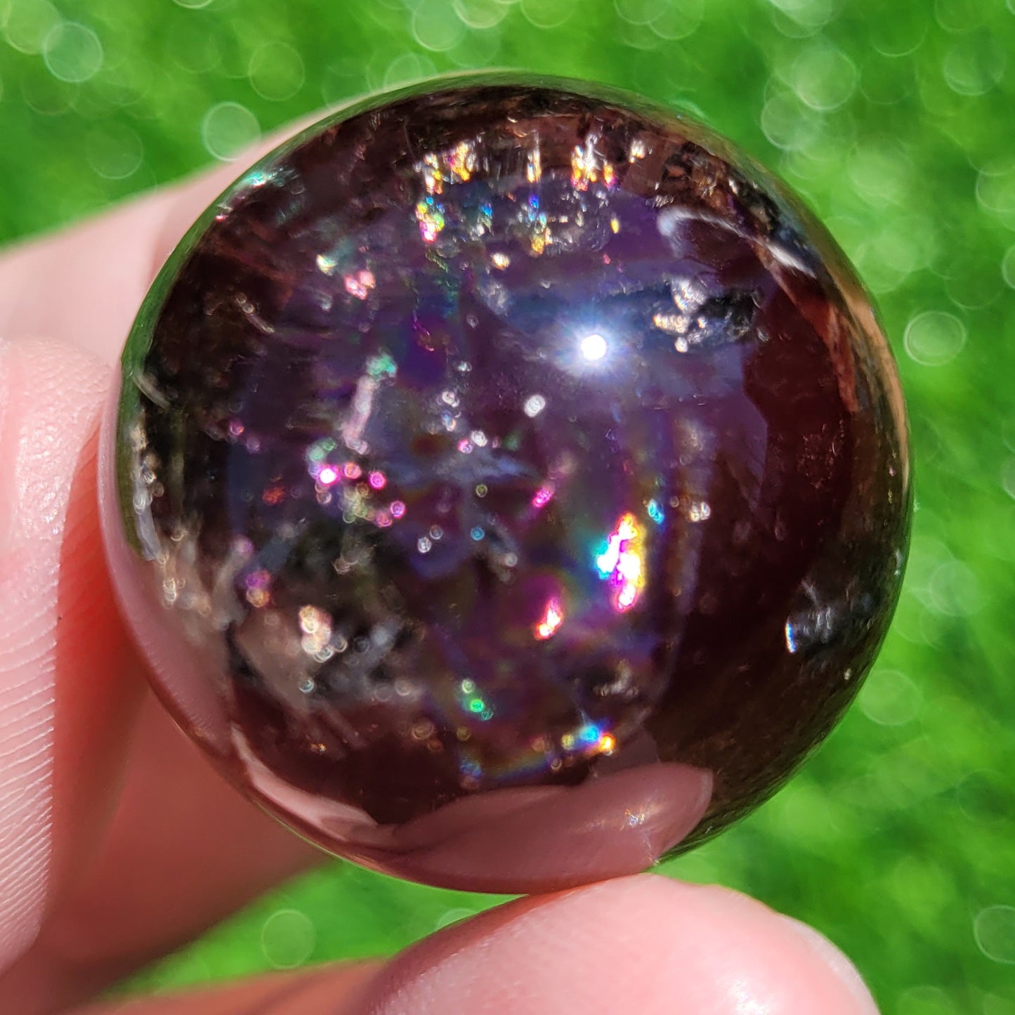 Smokey Quartz Mini Sphere with Rainbows, 1.1" to 1.2", 28mm to 29mm