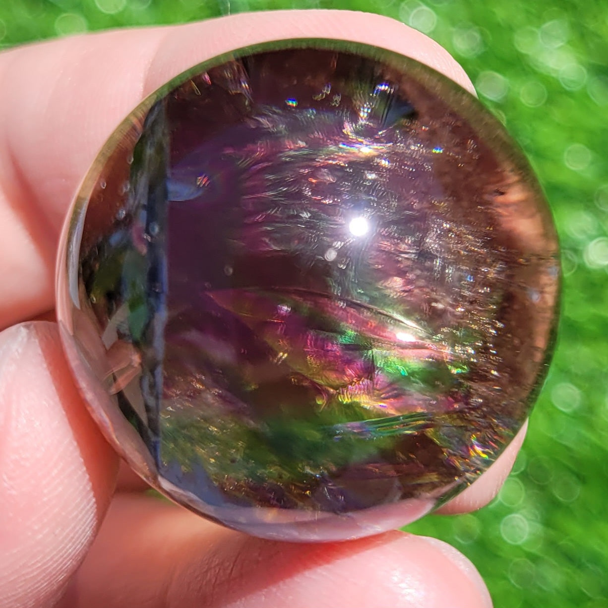 Smokey Quartz Mini Sphere with Rainbows, 1.1" to 1.2", 28mm to 29mm