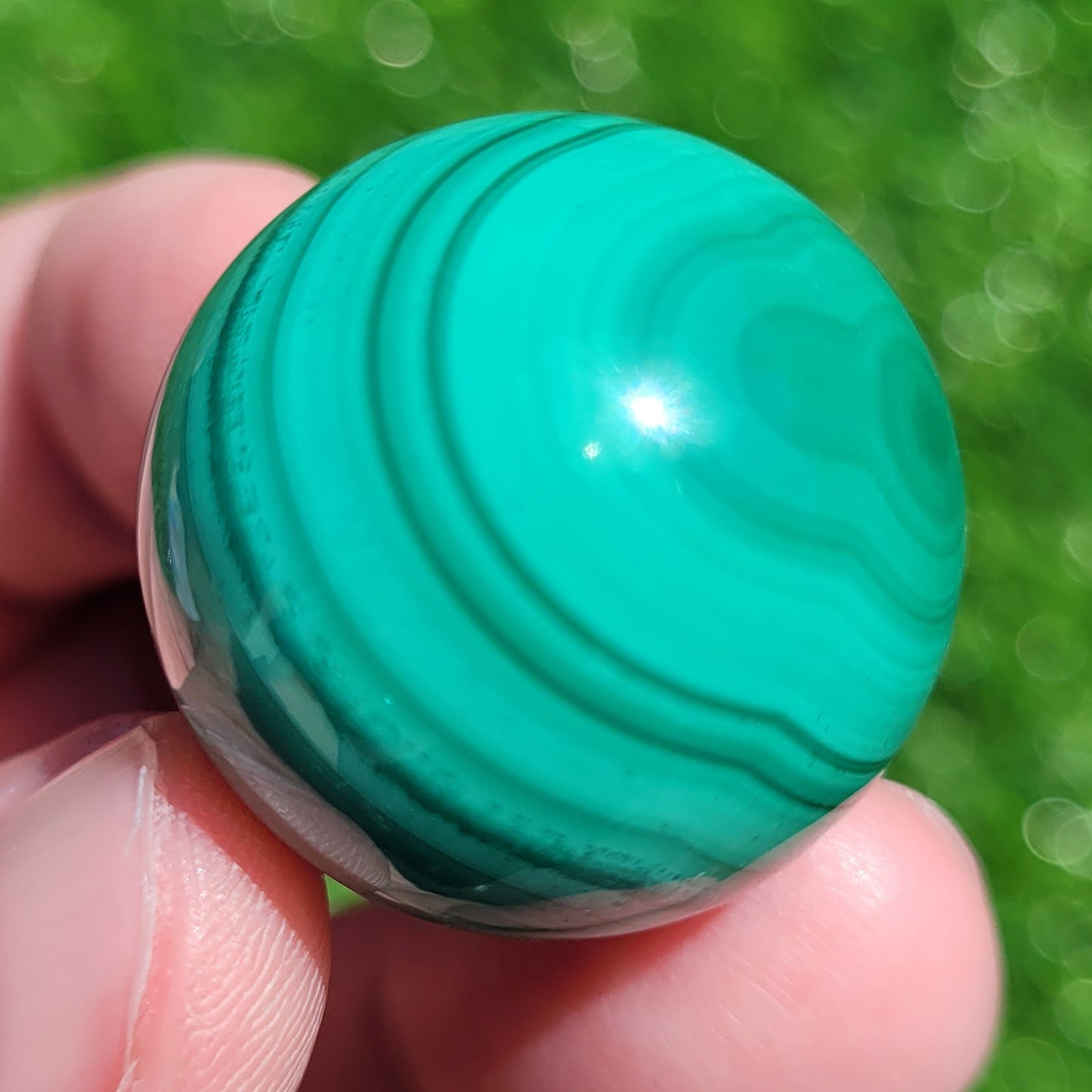 Malachite Crystal Mini Sphere, 25mm to 26mm