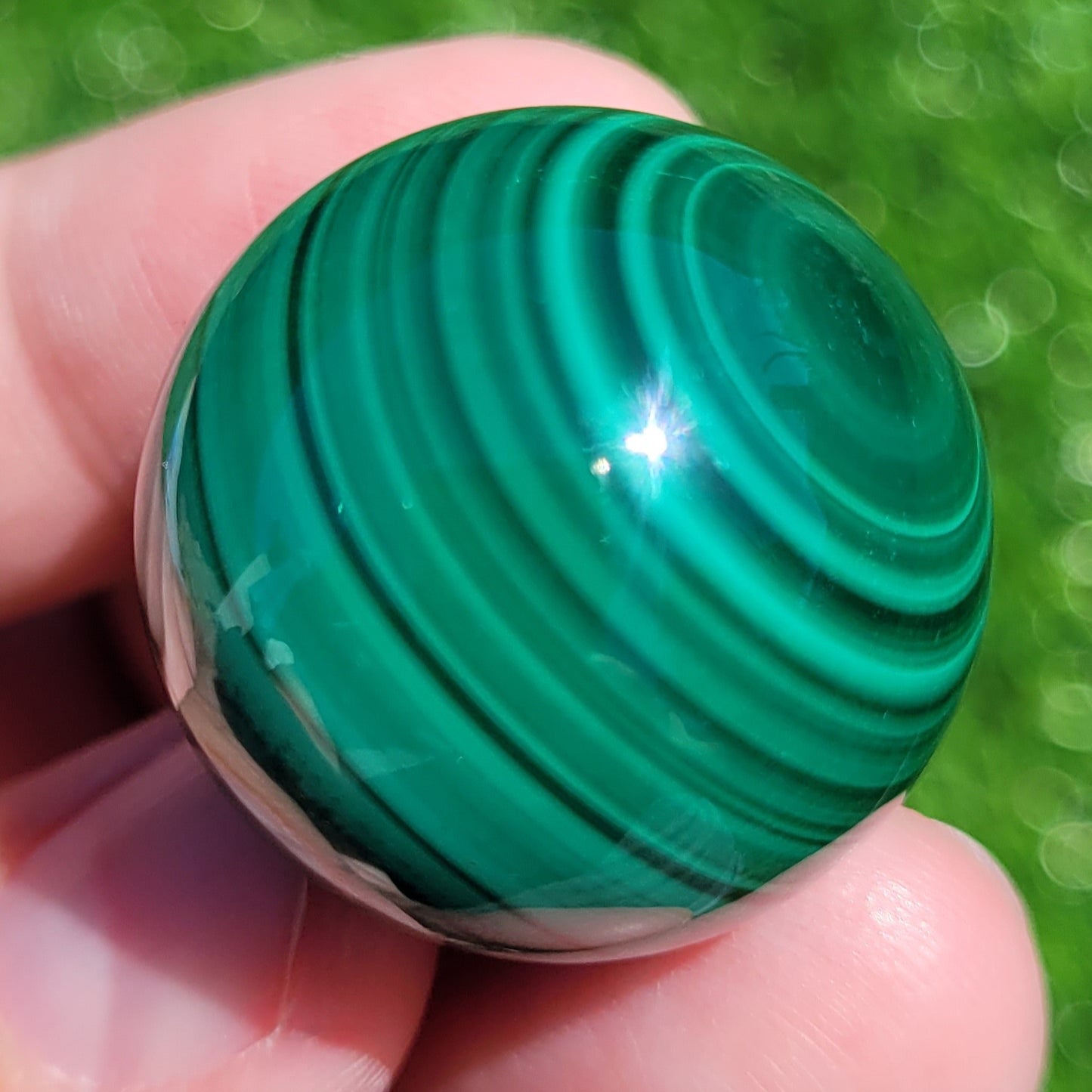 Malachite Crystal Mini Sphere, 25mm to 26mm