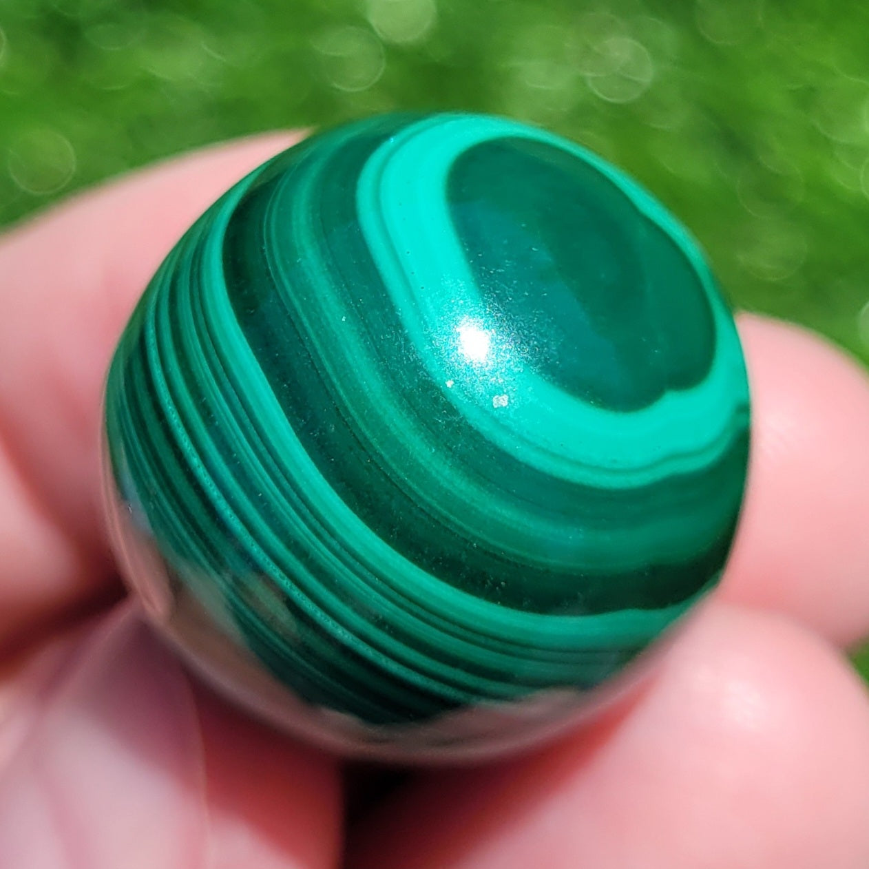 Malachite Crystal Sphere, 25mm to 26mm