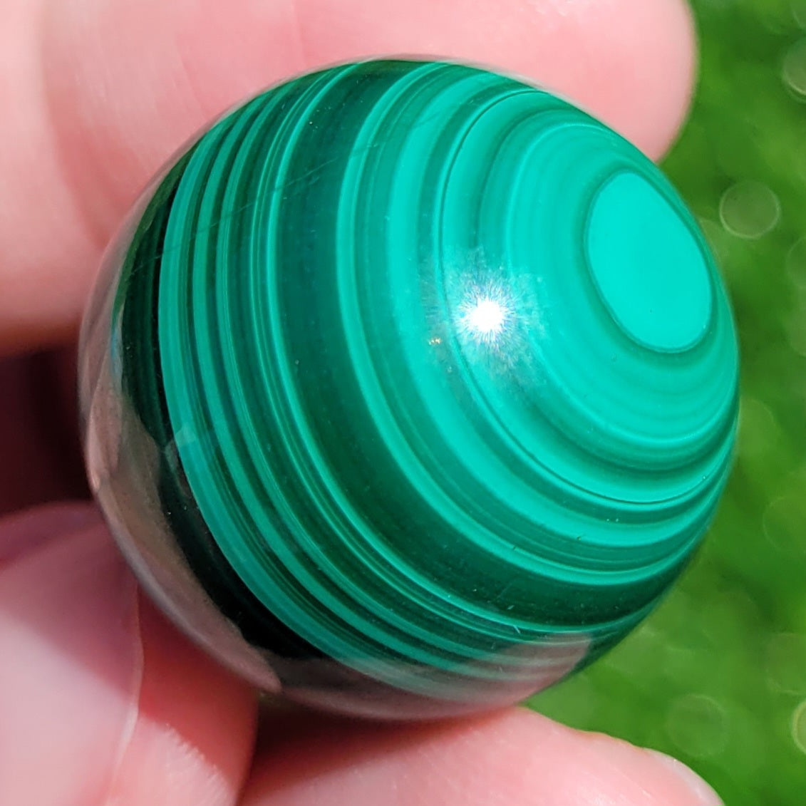 Malachite Crystal Mini Sphere, 25mm to 26mm