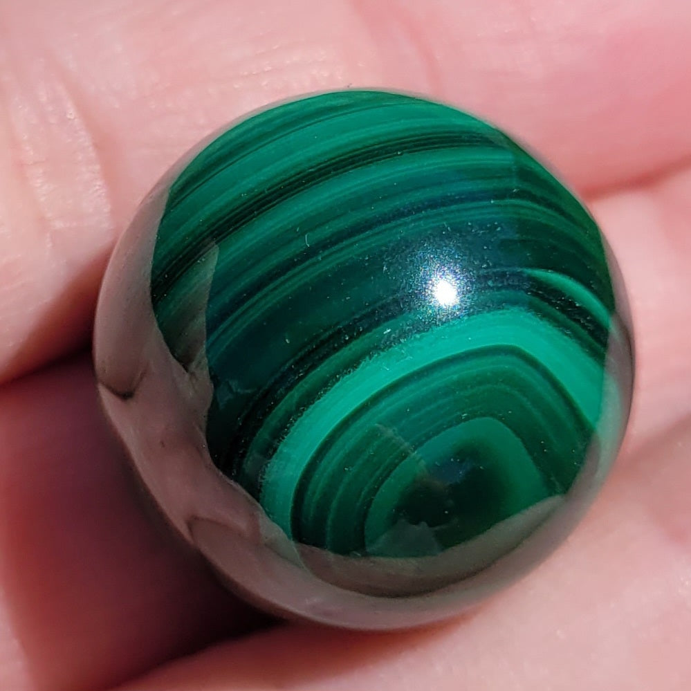 Malachite Crystal Mini Sphere, 25mm to 26mm