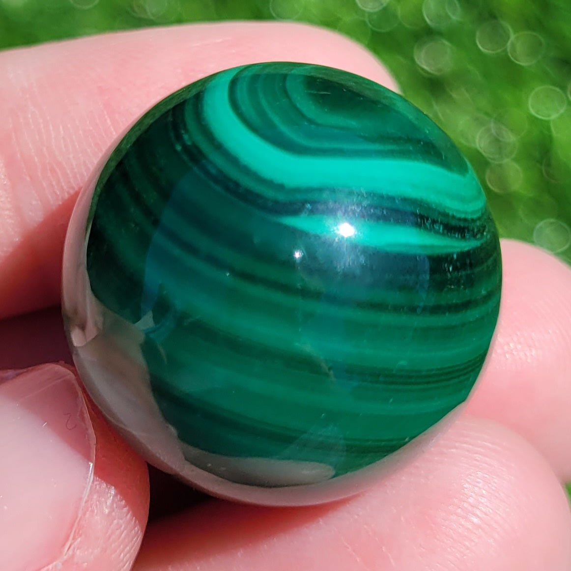 Malachite Crystal Mini Sphere, 25mm to 26mm