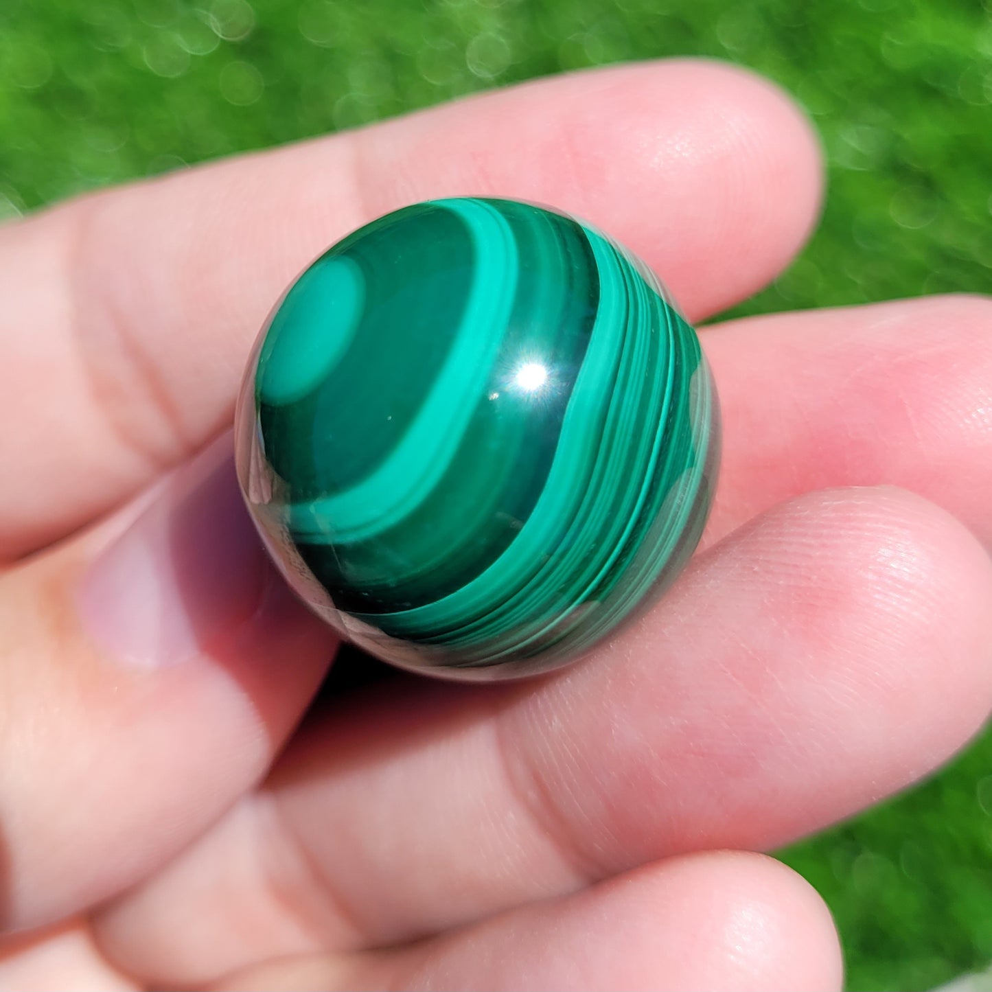 Malachite Crystal Mini Sphere, 25mm to 26mm