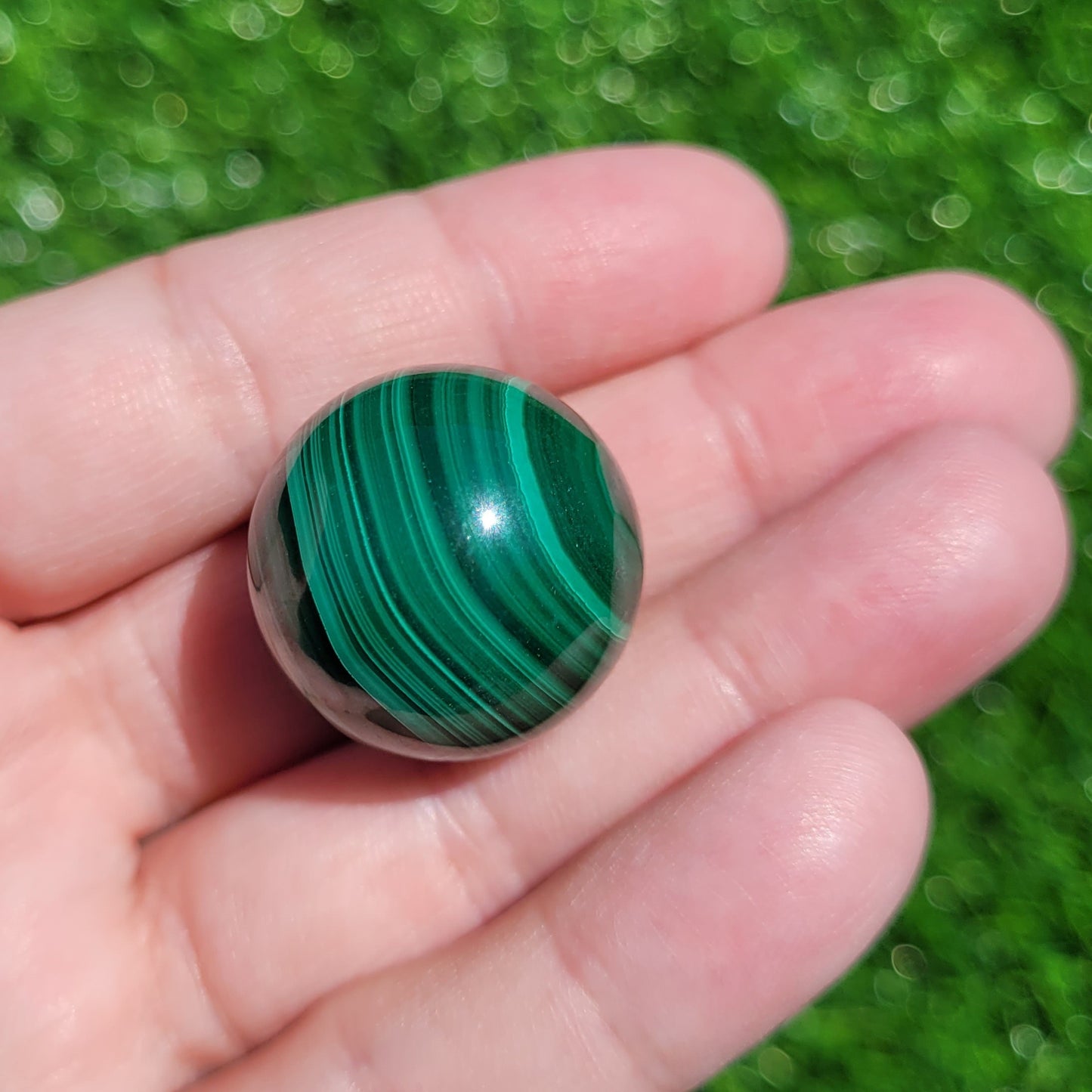 Malachite Crystal Mini Sphere, 25mm to 26mm