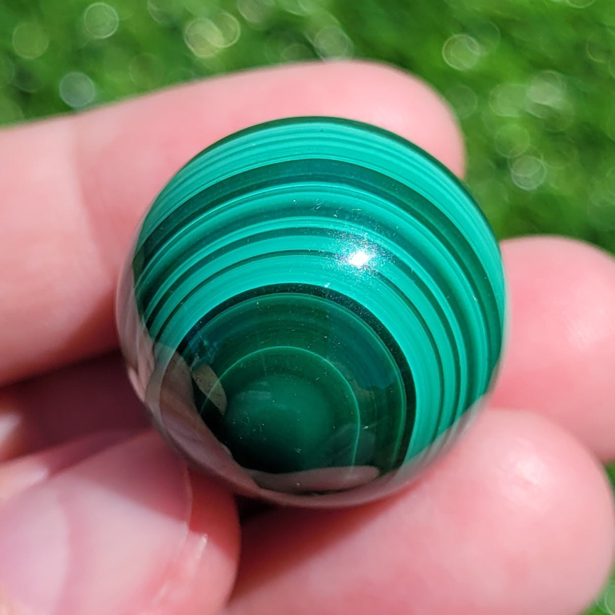 Malachite Crystal Mini Sphere, 25mm to 26mm