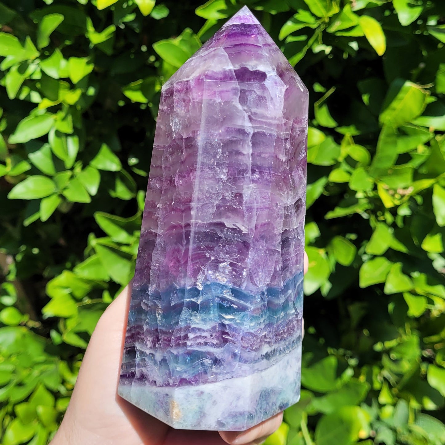 Purple and Blue Fluorite Tower
