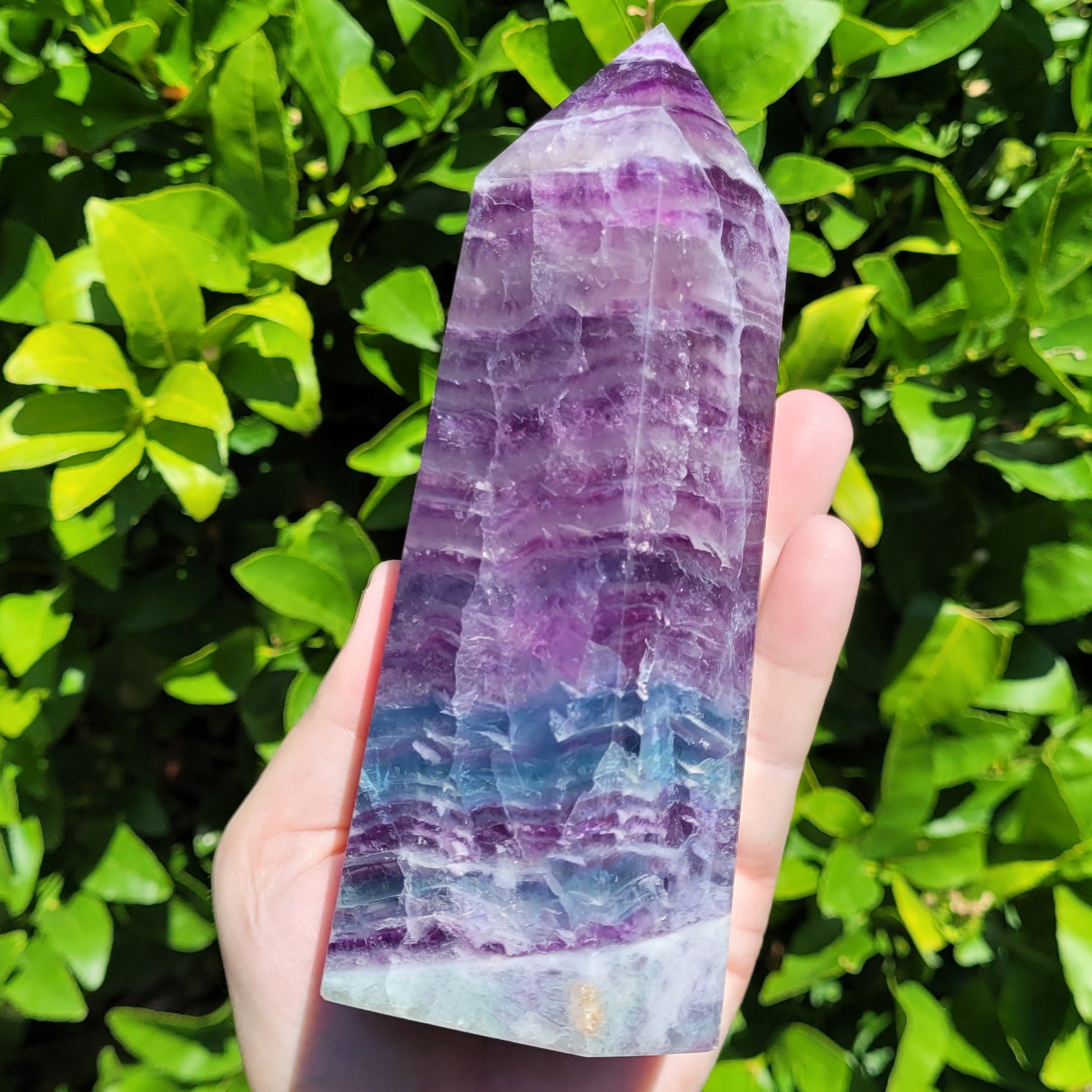 Purple and Blue Fluorite Tower