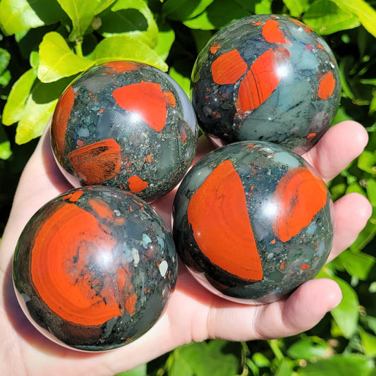 African Bloodstone spheres