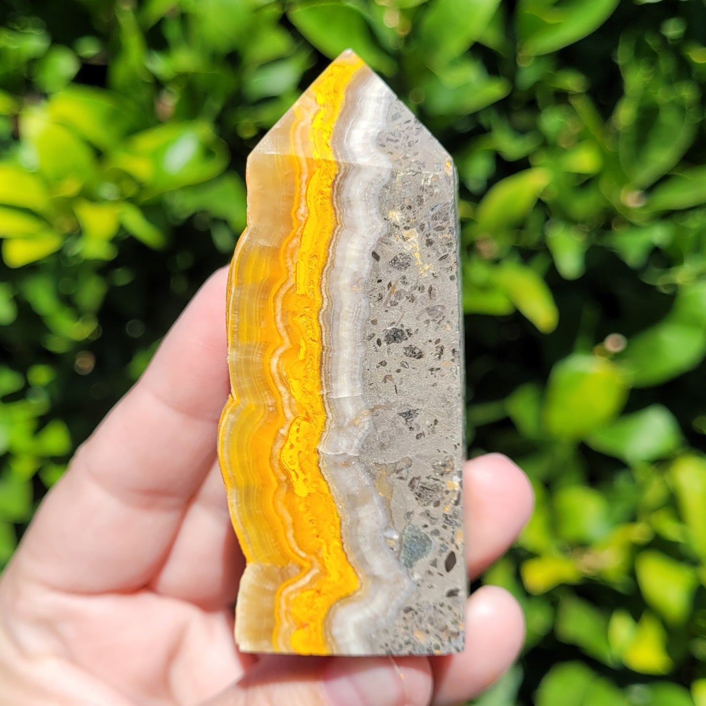 Bumblebee Jasper Crystal Tower with Raw Edge, 134g, 3.3" (#A)