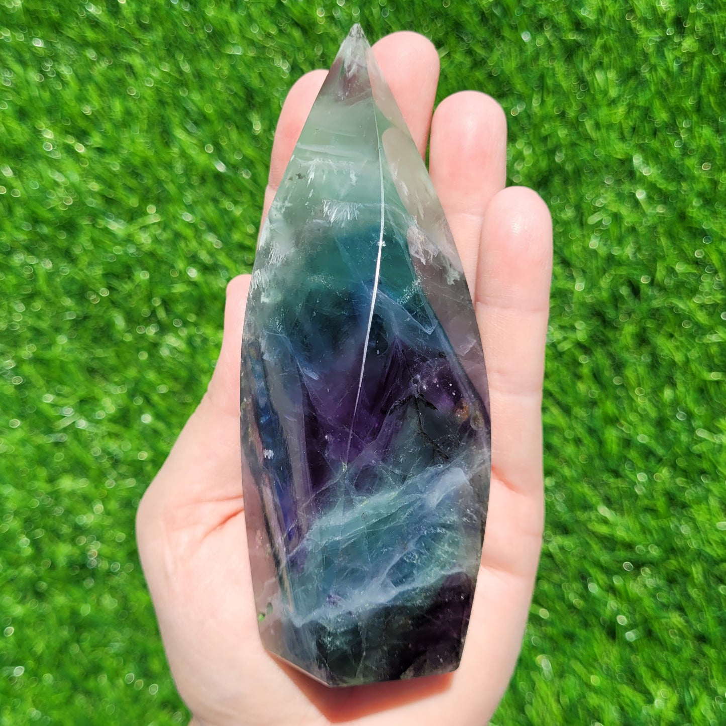 Snowflake Fluorite Crystal Flame