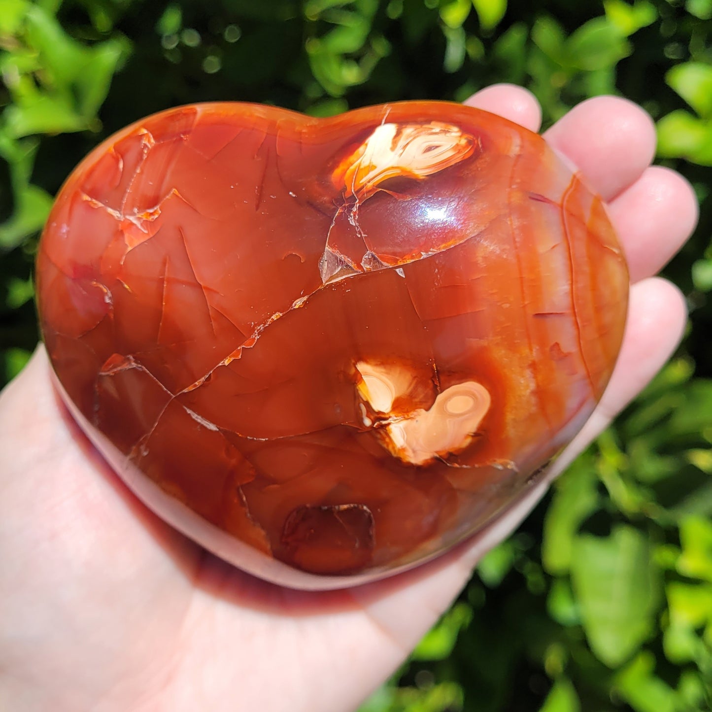 Puffy Carnelian heart crystal