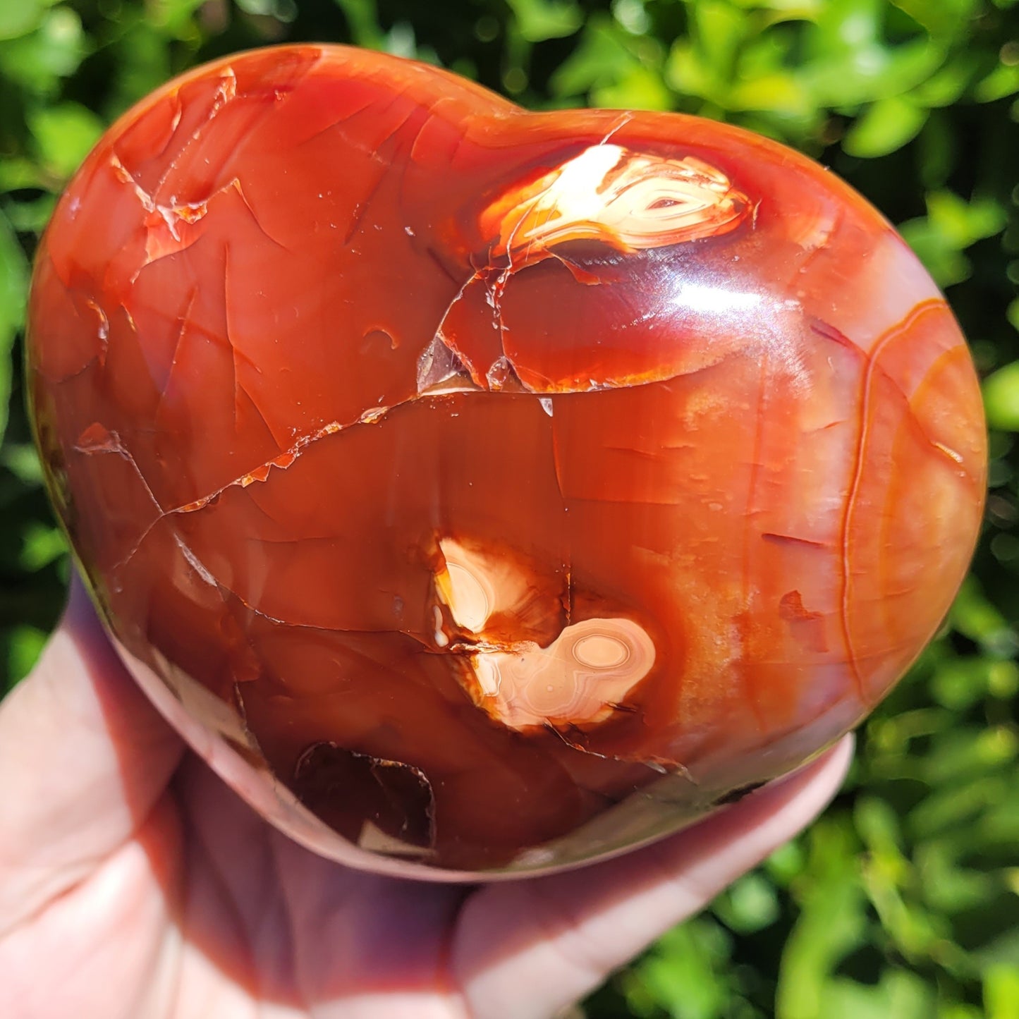 Puffy Carnelian heart crystal