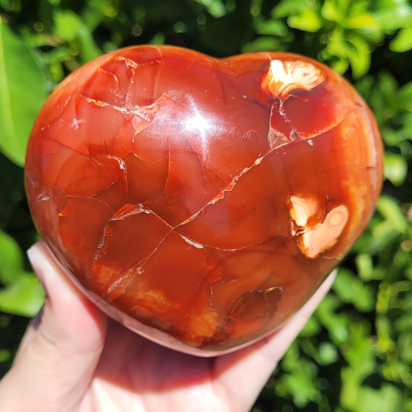 Puffy Carnelian heart crystal