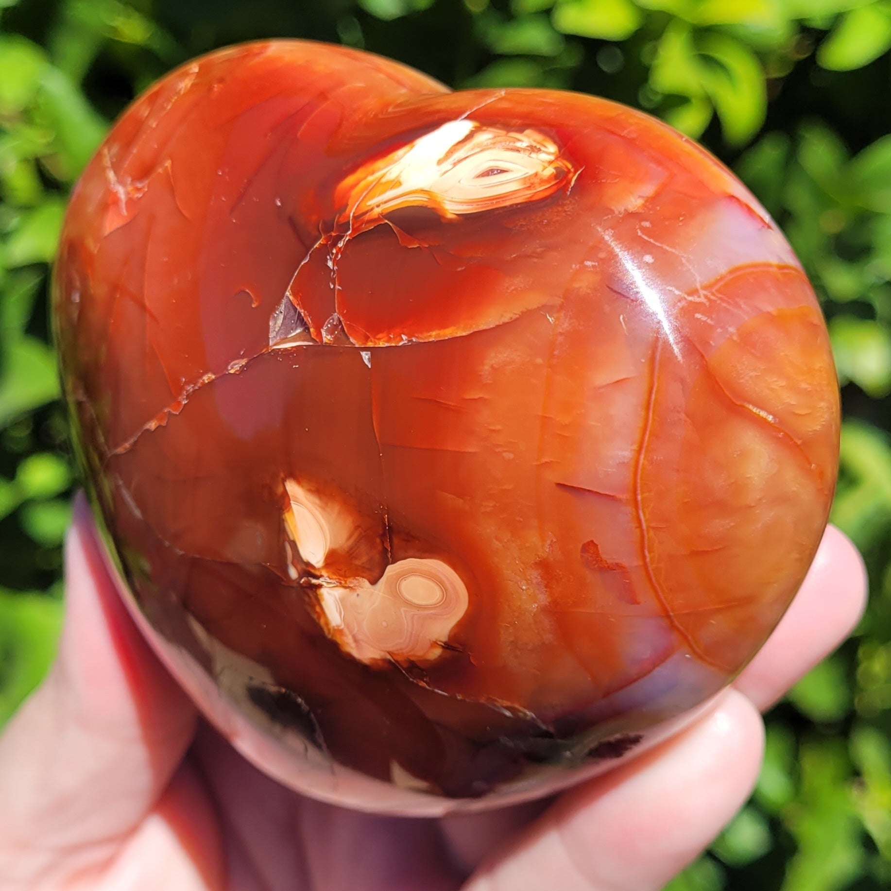 Puffy Carnelian heart crystal