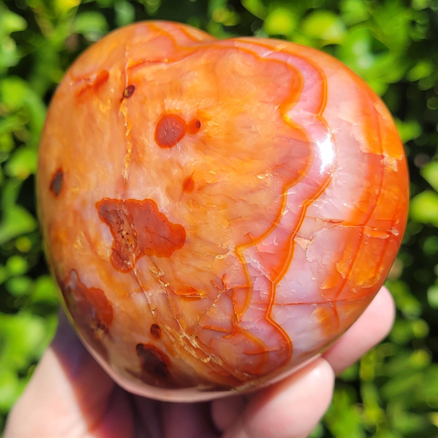 Puffy Carnelian heart crystal