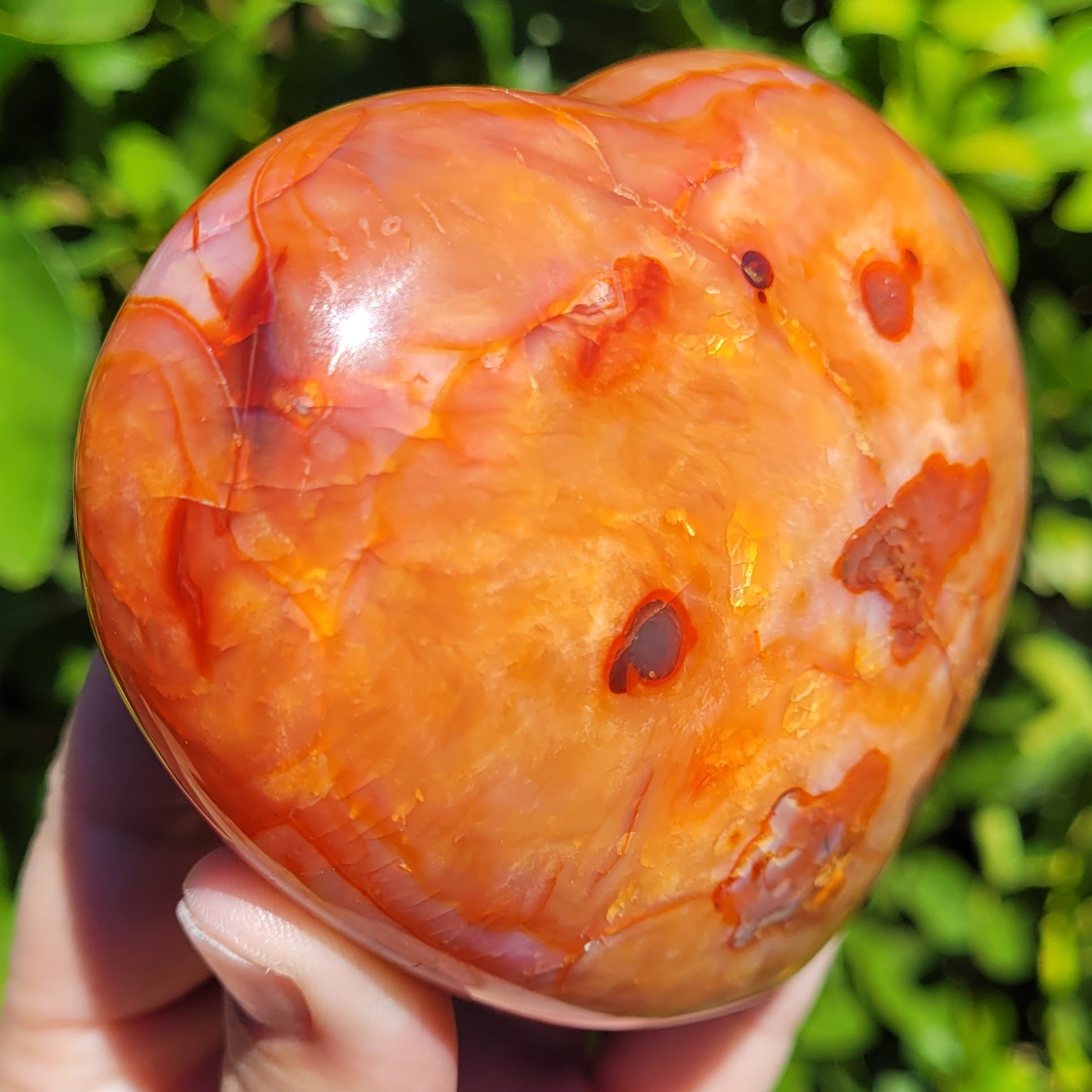 Puffy Carnelian heart crystal