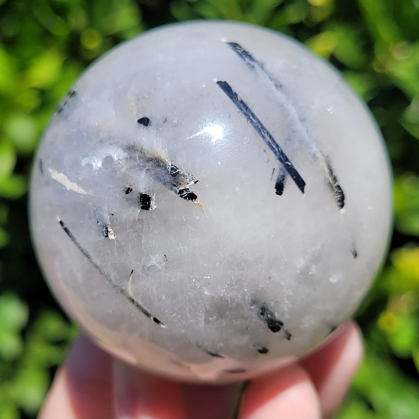 Black Tourmaline in Quartz Sphere