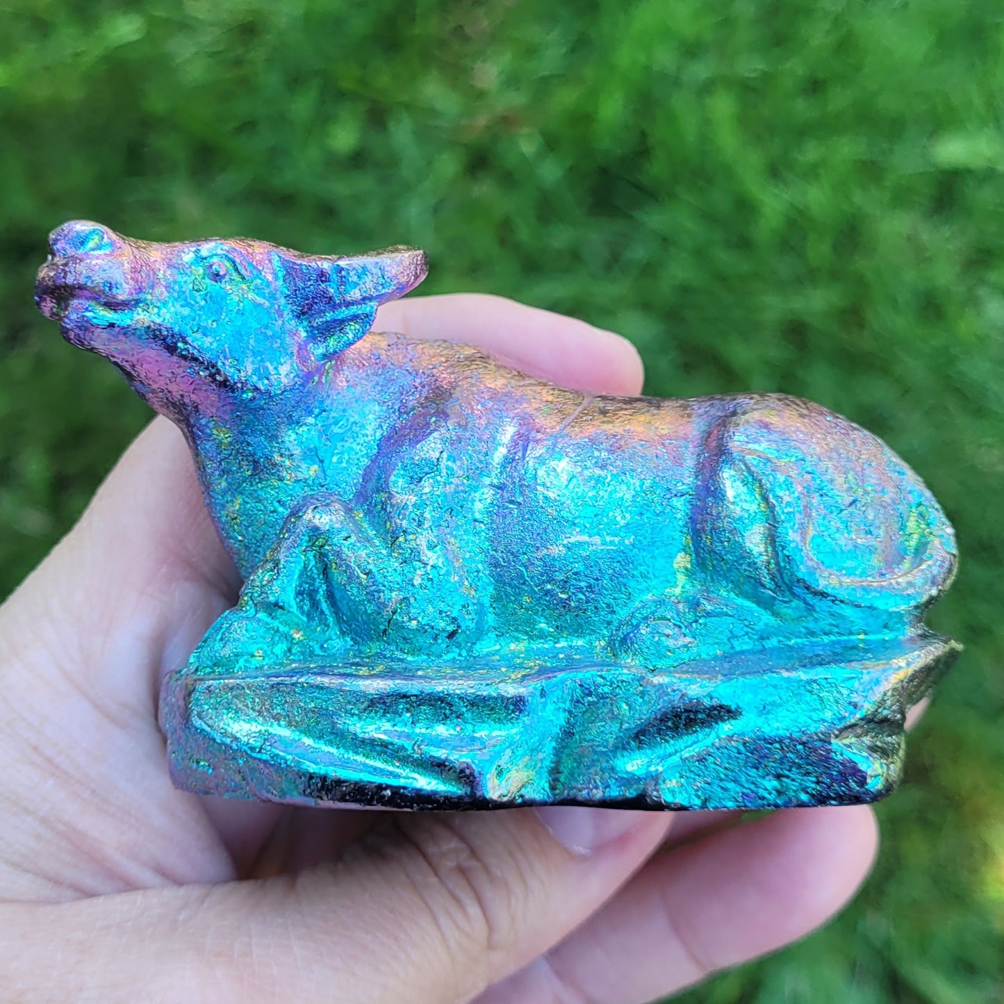 Bismuth Bull in Purple Blue, by The Bismuth Smith, Taurus Gift, 3.5" x 2.1"