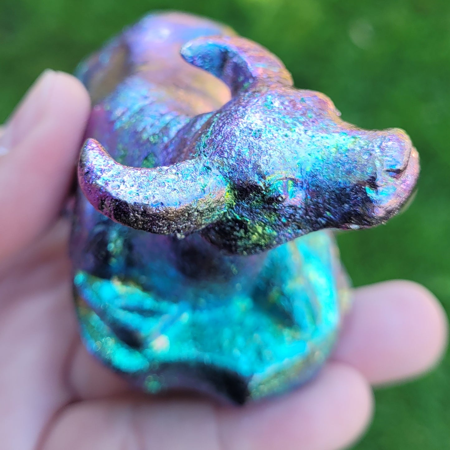 Bismuth Bull in Purple Blue, by The Bismuth Smith, Taurus Gift, 3.5" x 2.1"