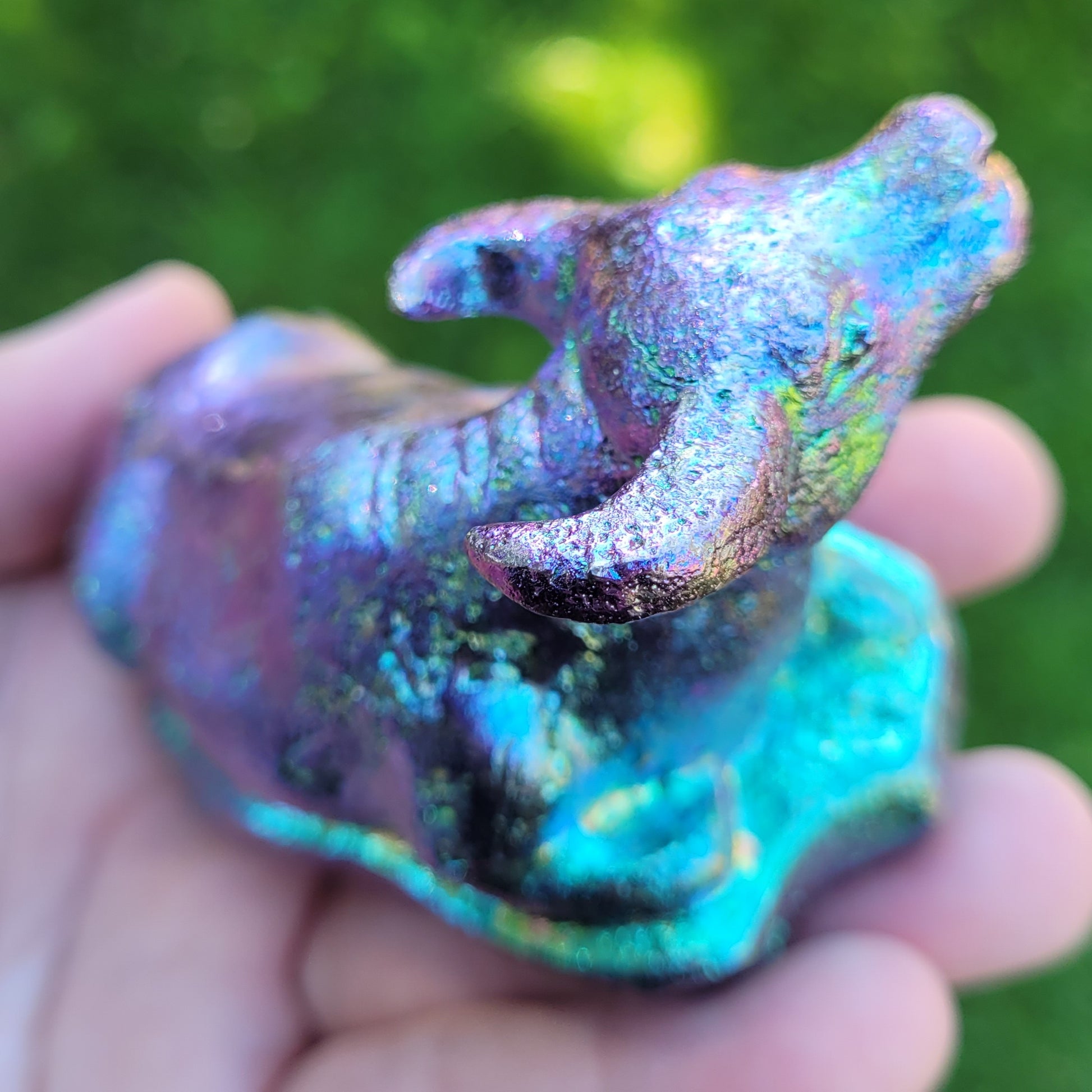 Bismuth Bull in Purple Blue