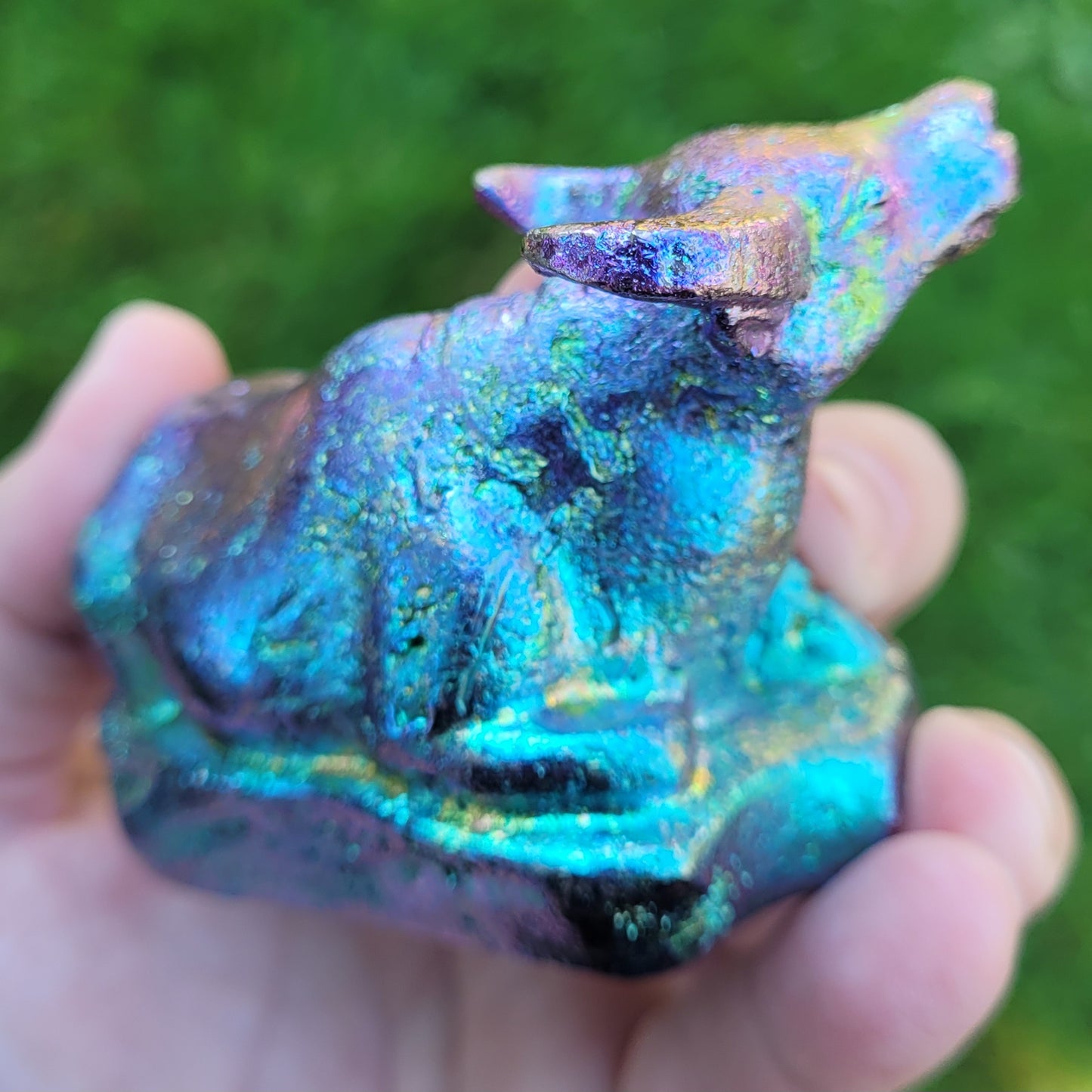 Bismuth Bull in Purple Blue, by The Bismuth Smith, Taurus Gift, 3.5" x 2.1"