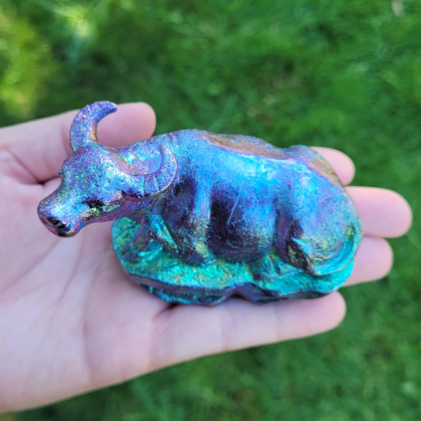 Bismuth Bull in Purple Blue